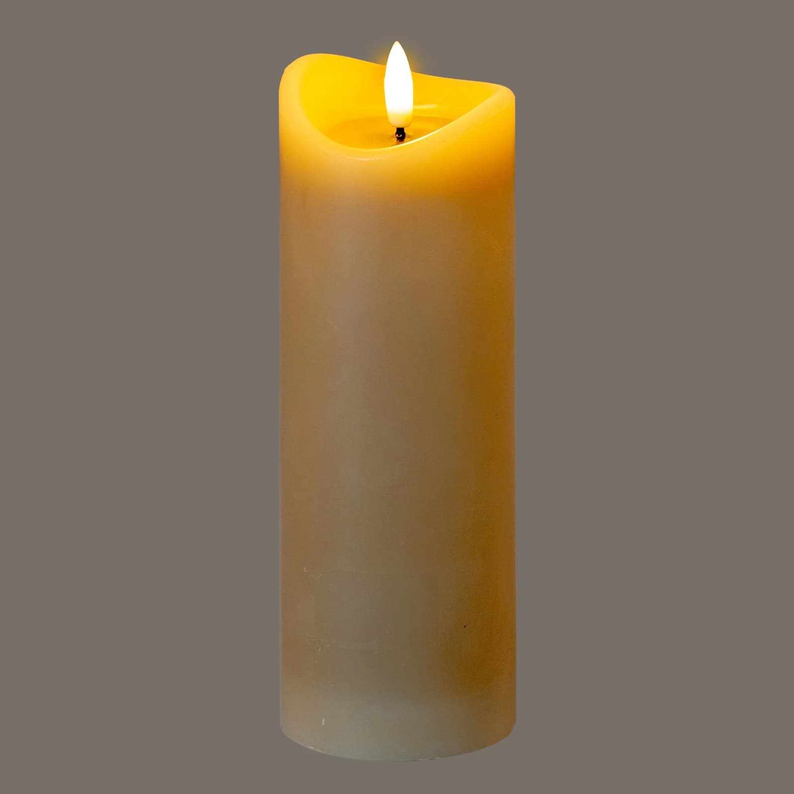 Luxe Collection Natural Glow 2.75x8 Taupe Melted LED Candle - Candles, photo 3 of 5