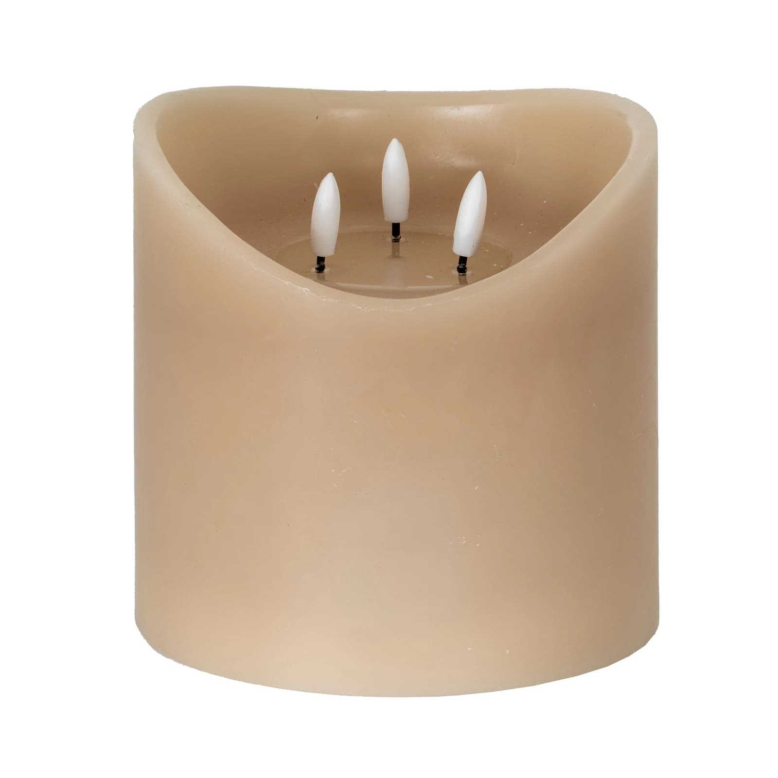 Luxe Collection Natural Glow 6x6 Taupe Melted LED Candle - Candles, photo 2 of 3