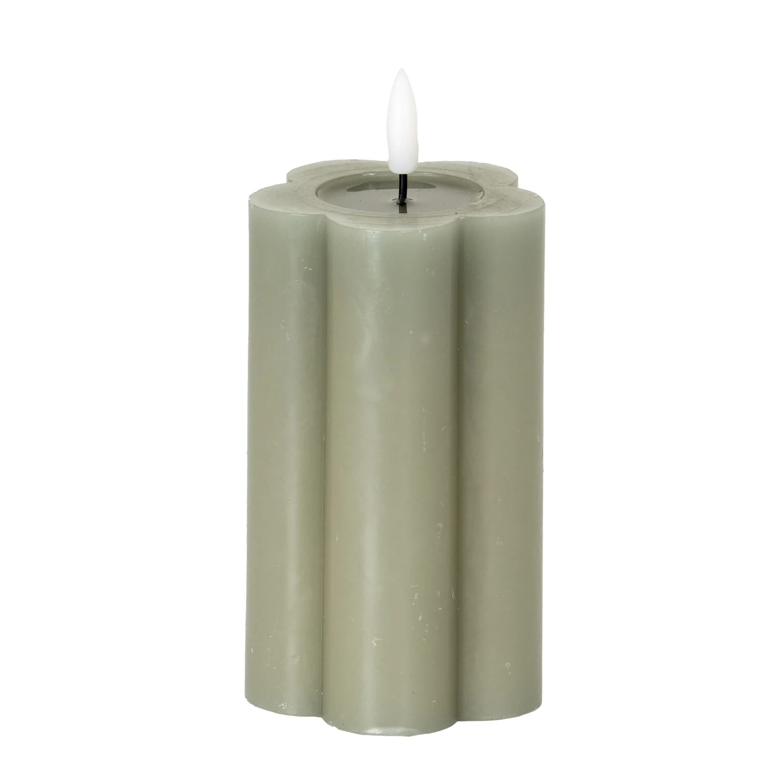 Luxe Collection Natural Glow 2.75x5 Grey Pillar LED Candle - Candles, photo 2 of 6