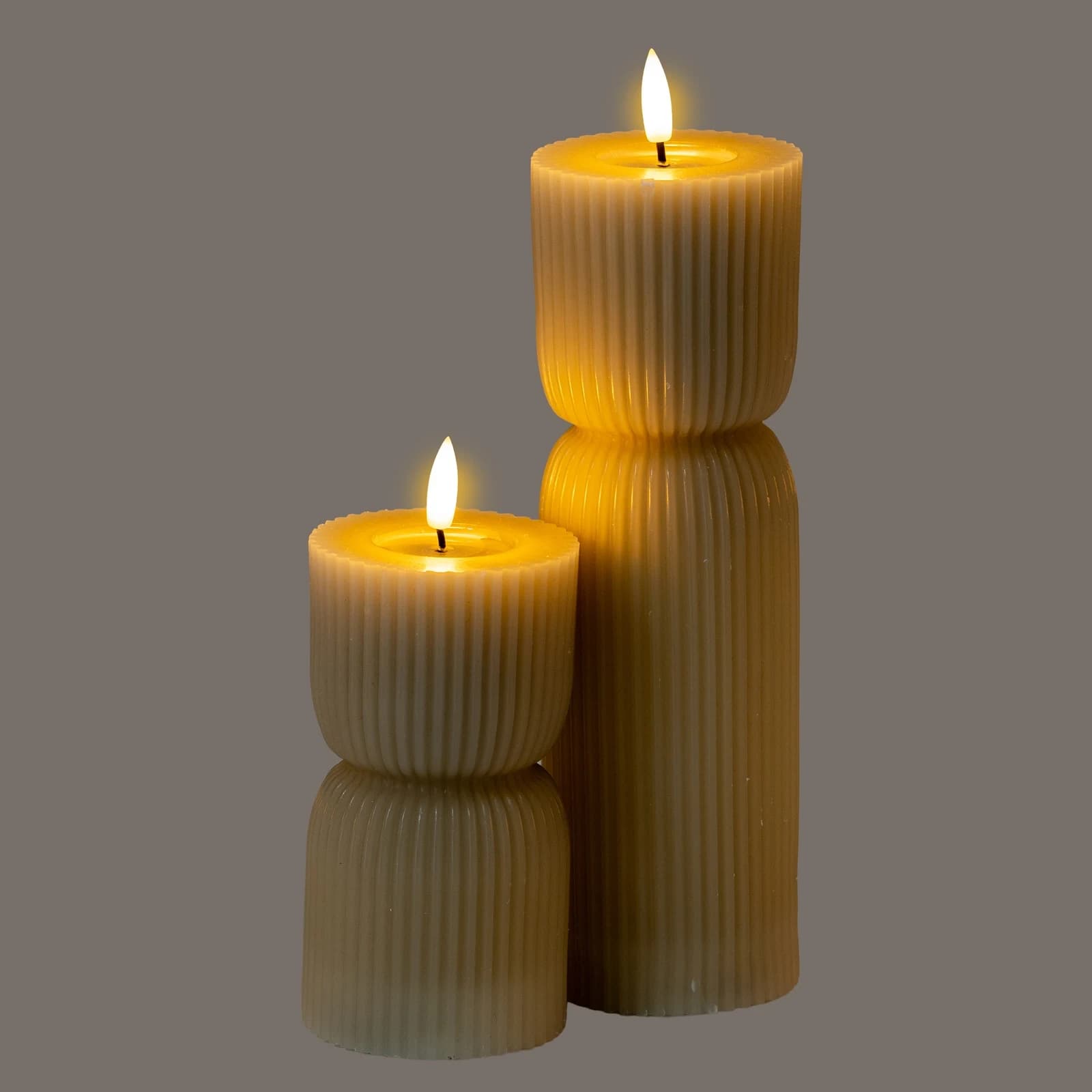 Luxe Collection Natural Glow 2.75x6 Stone Carved LED Candle - Candles, photo 5 of 5