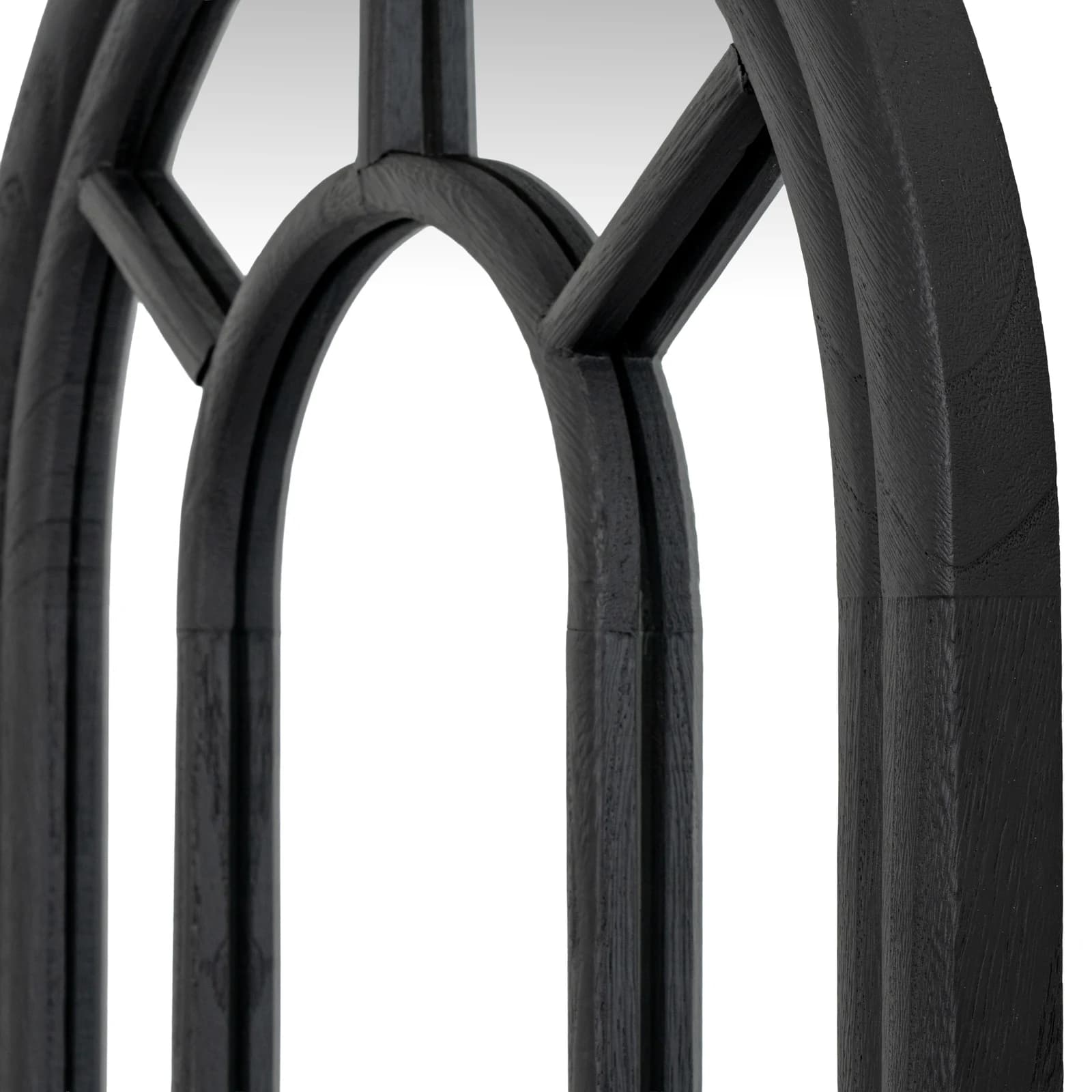 Black Wood Tall Arched Window Mirror - Mirrors, photo 2 of 4