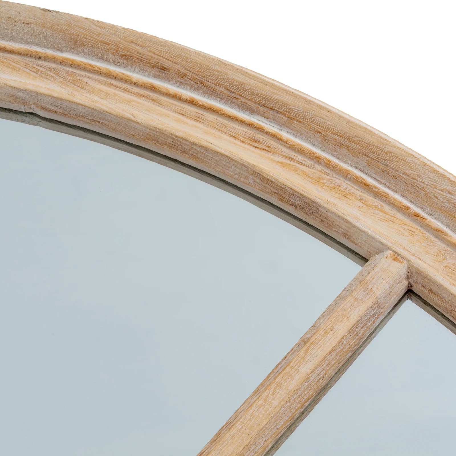 Washed Wood Round Window Mirror - Mirrors, photo 3 of 4