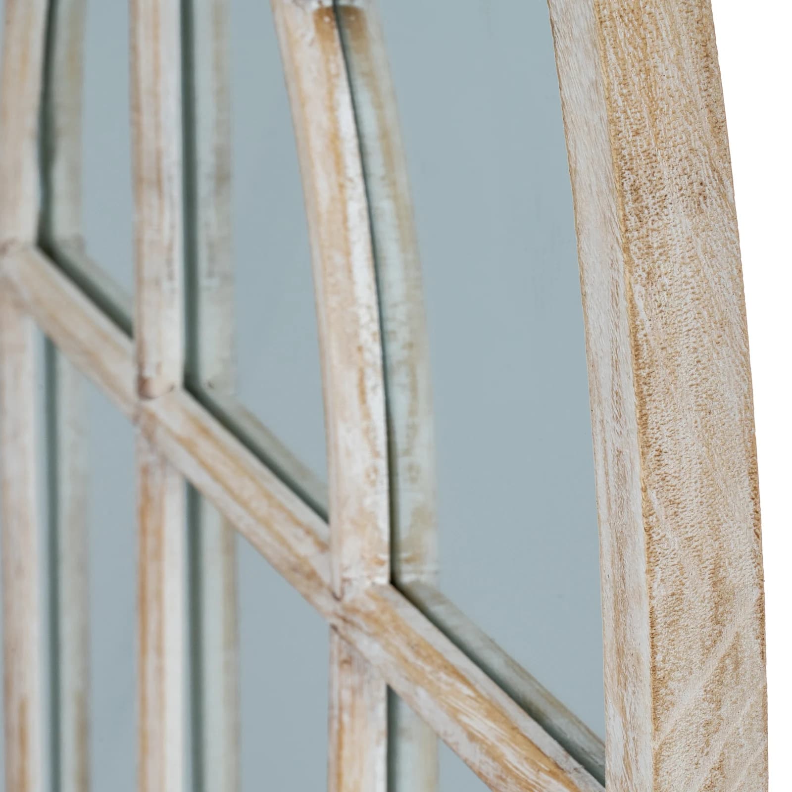 Washed Wood Arched Window Mirror - Mirrors, photo 4 of 5