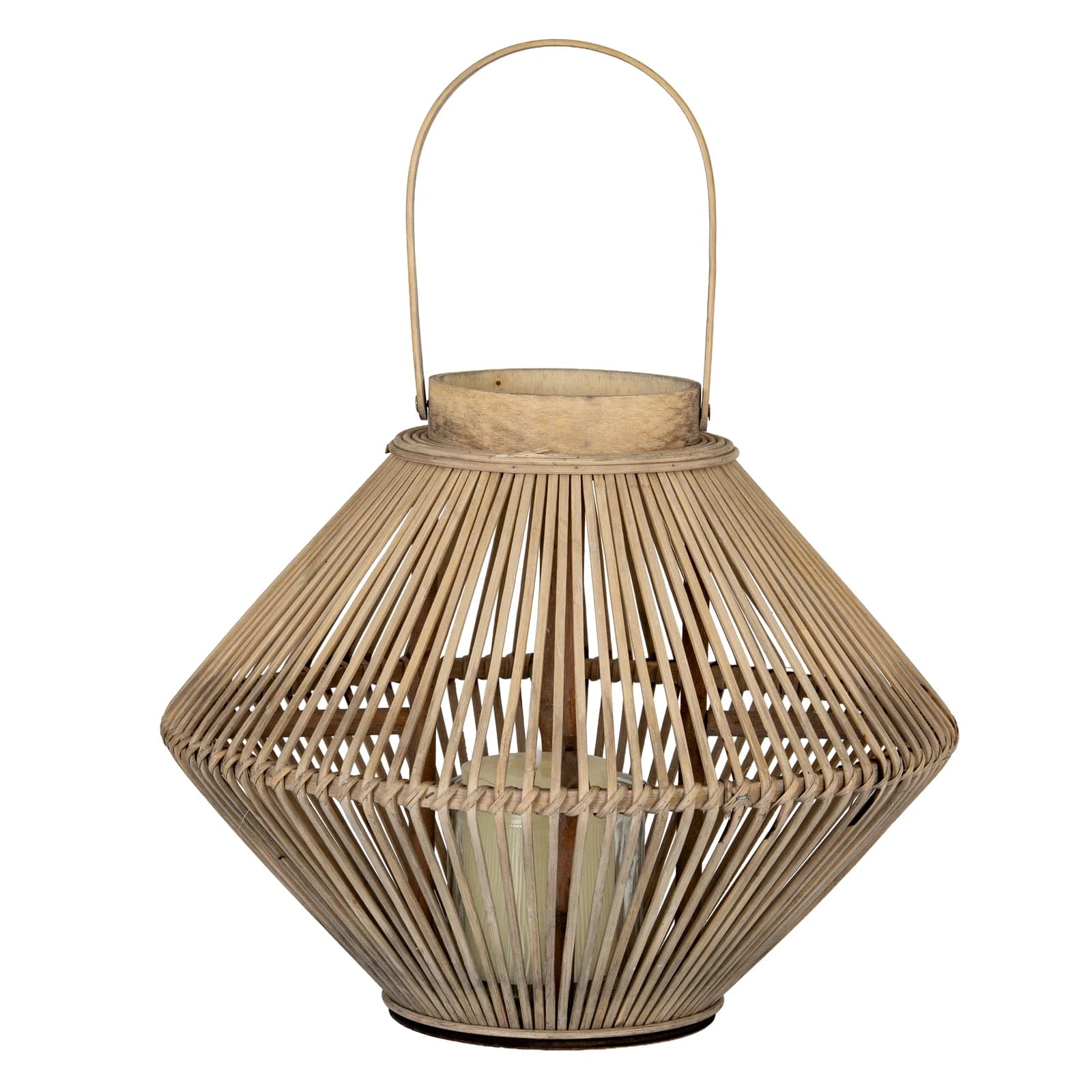 Cone Wicker Lantern With Glass Holder - Lanterns, photo 3 of 5