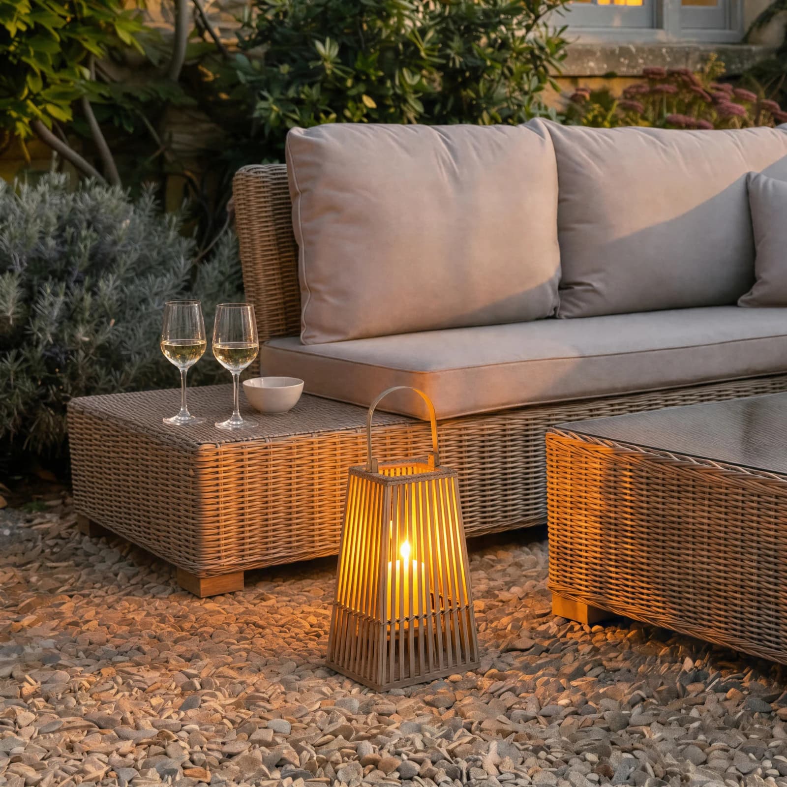 Small Silo Wicker Lantern With Glass Holder - Lanterns, photo 2 of 6