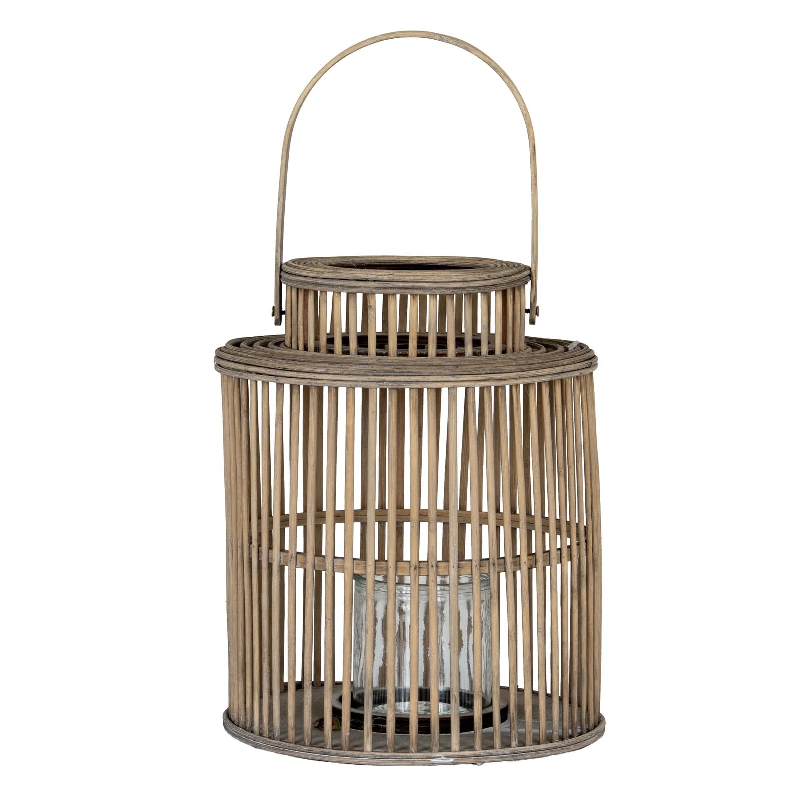 Cylinder Wicker Lantern With Glass Holder - Lanterns, photo 2 of 5