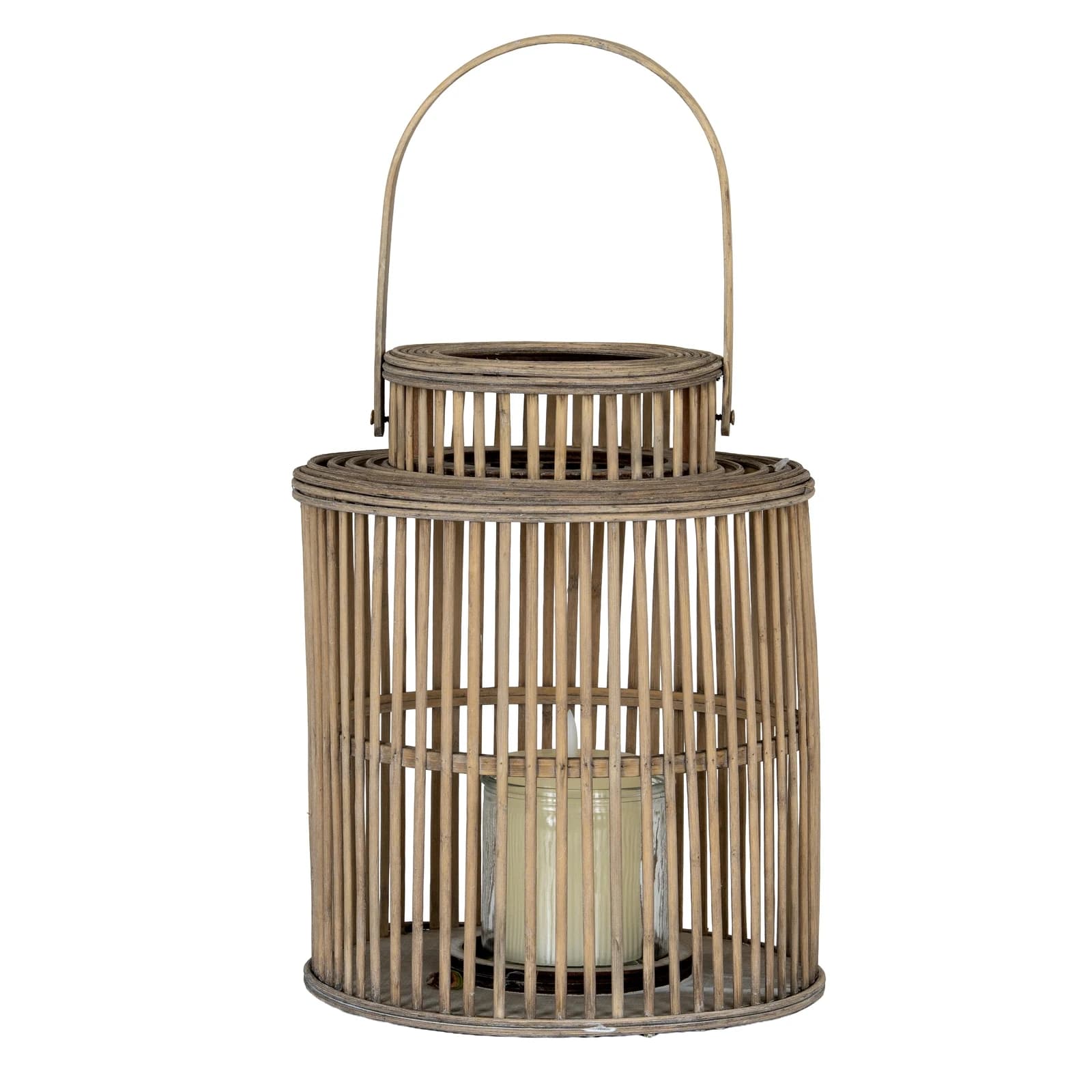 Cylinder Wicker Lantern With Glass Holder - Lanterns, photo 3 of 5