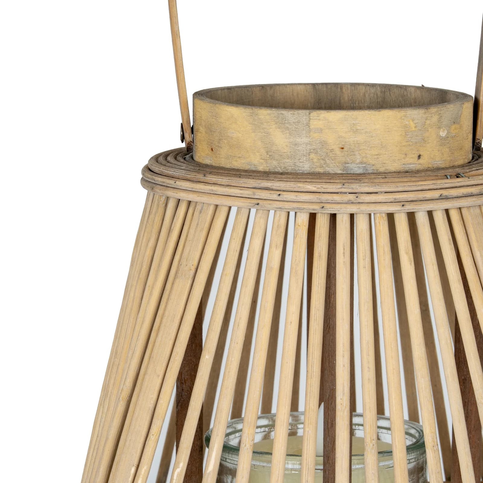 Large Peardrop Wicker Lantern With Glass Holder - Lanterns, photo 5 of 6