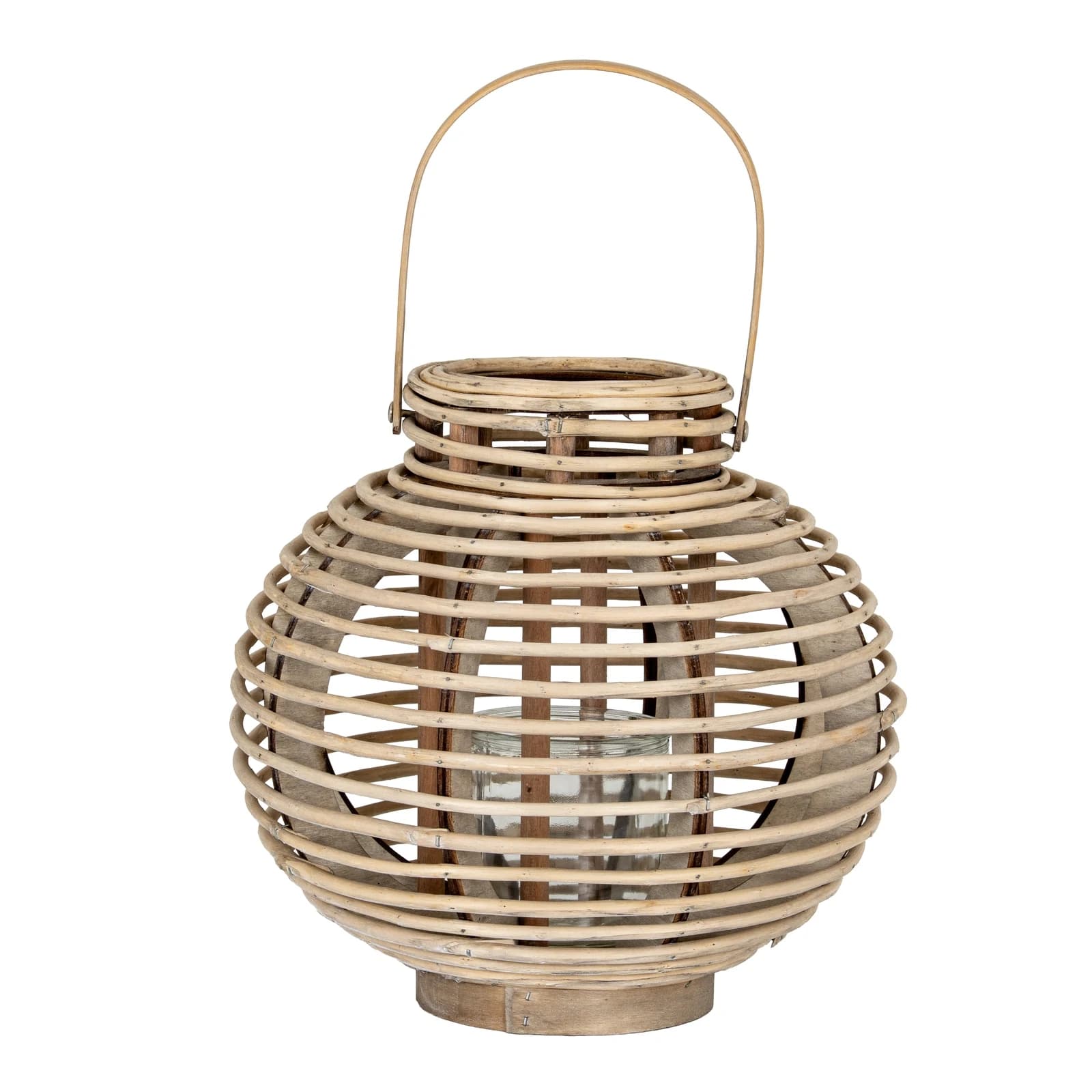 Large Round Willow Lantern With Glass Holder - Lanterns, photo 2 of 6
