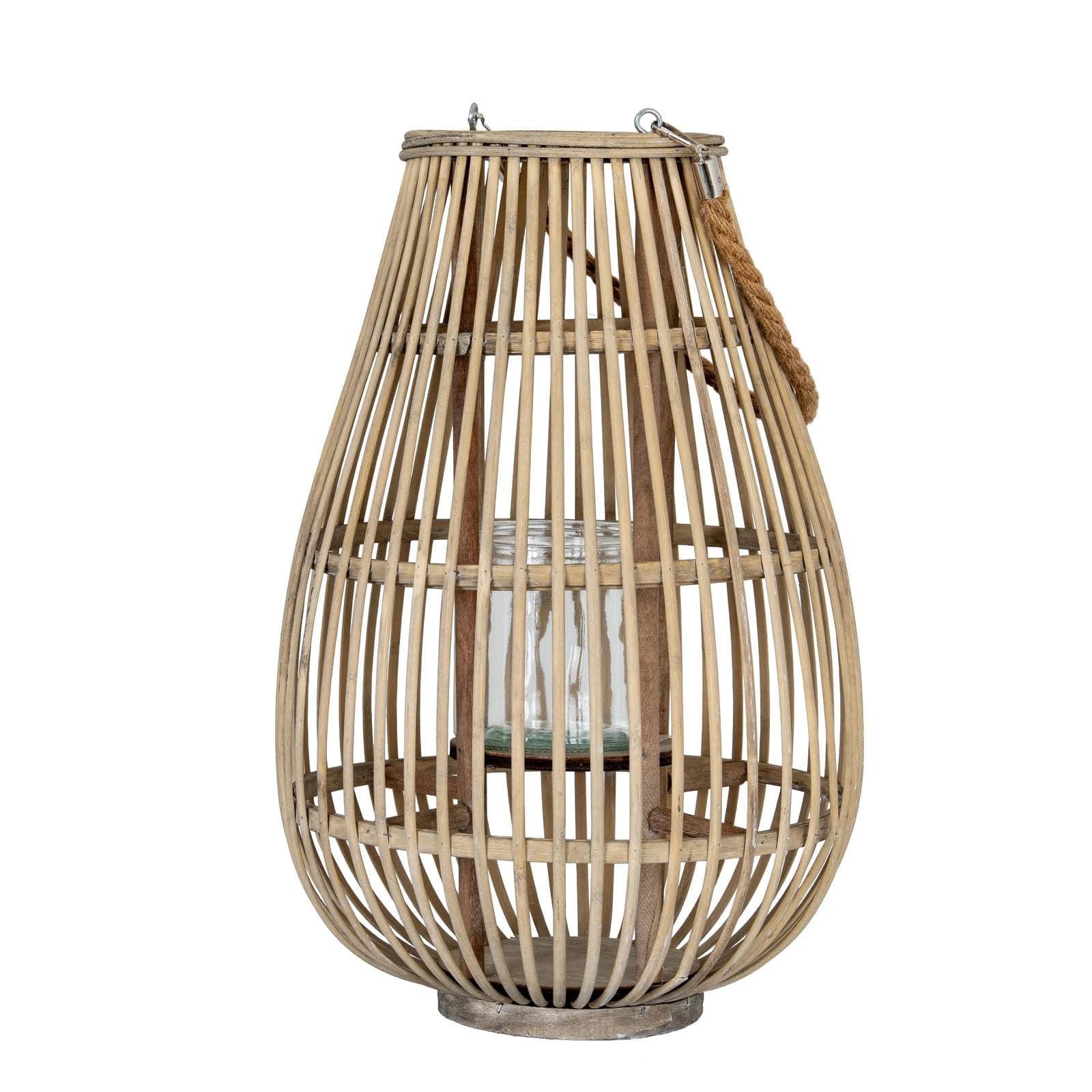 Large Ellipse Wicker Lantern With Glass Holder - Lanterns, photo 2 of 6