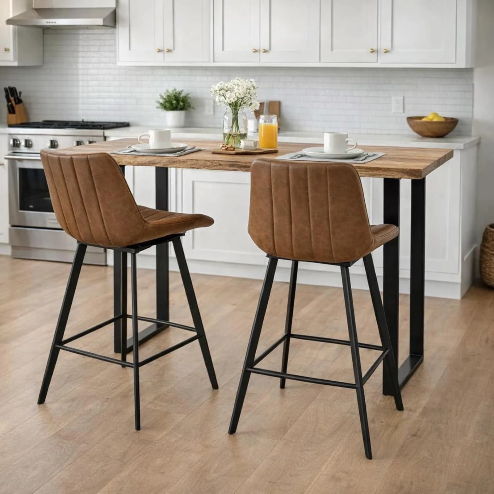 Malmo Tan Swivel Bar Stool - Stools & bar stools, photo 2 of 6