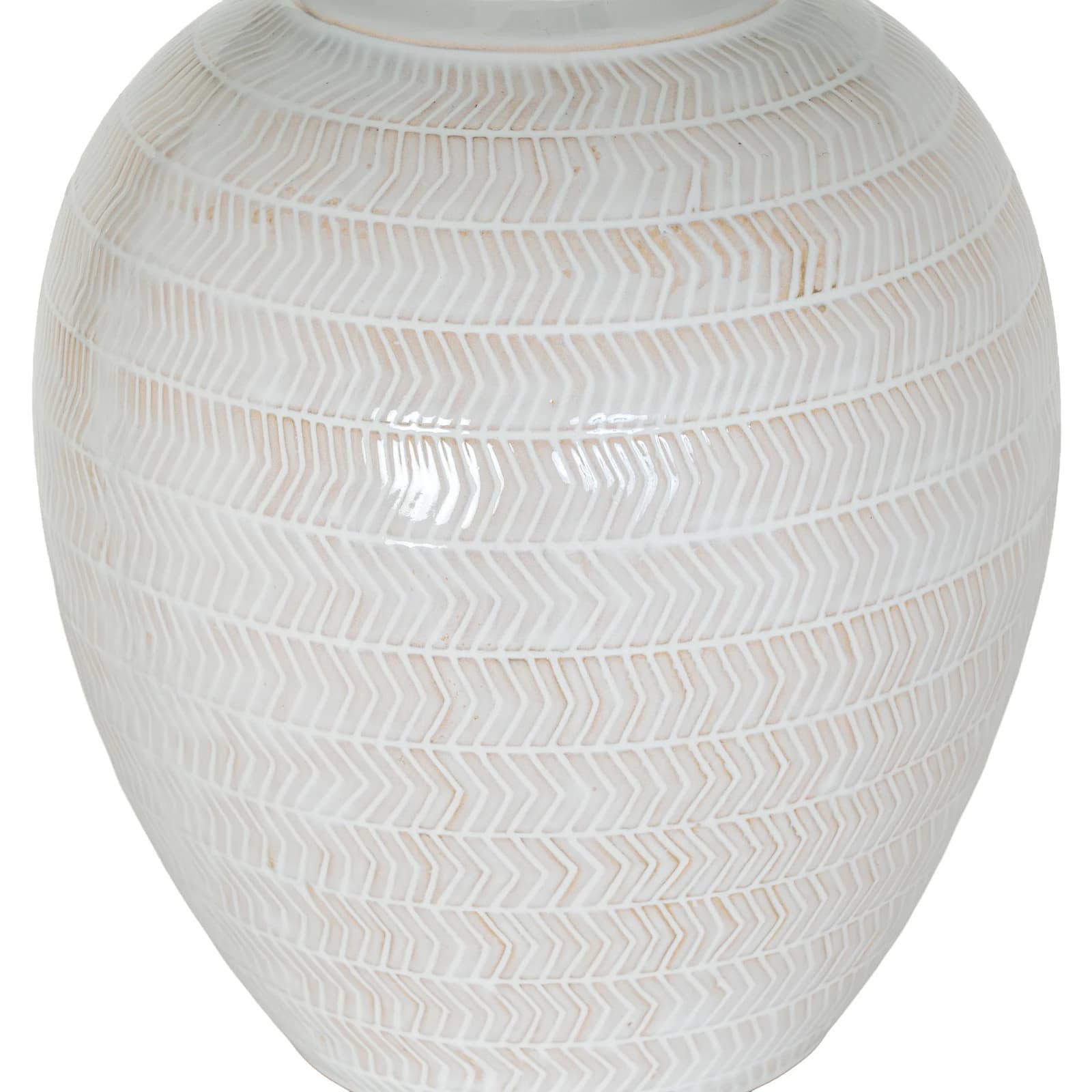 Chevronne Ceramic Table Lamp With Linen Shade - Table lamps, photo 3 of 4