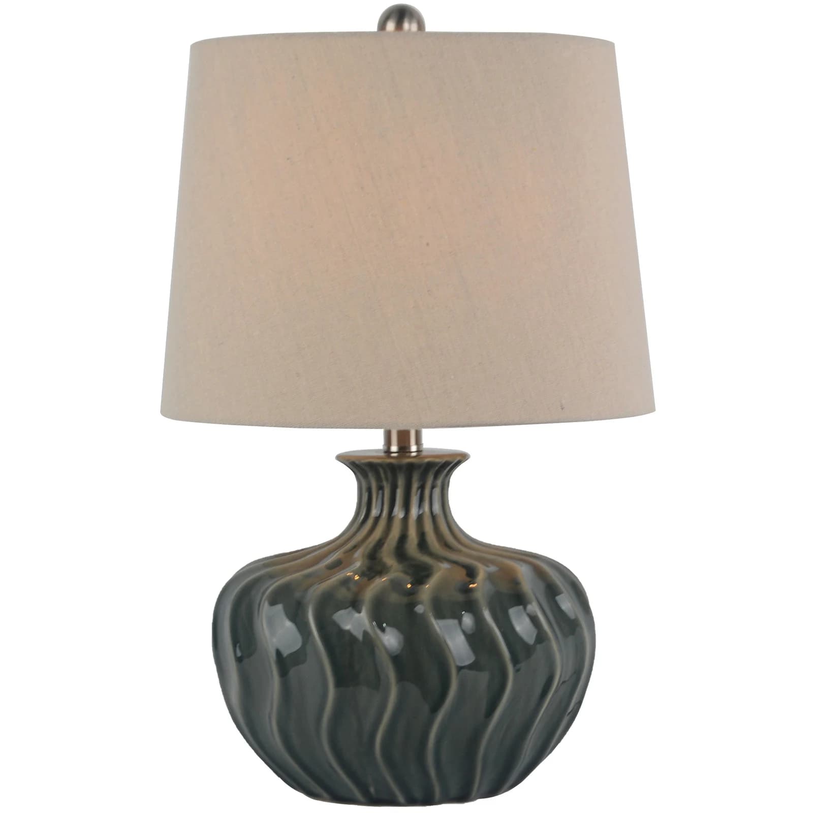 Veyla Ceramic Table Lamp With Linen Shade - Table lamps, photo 2 of 4