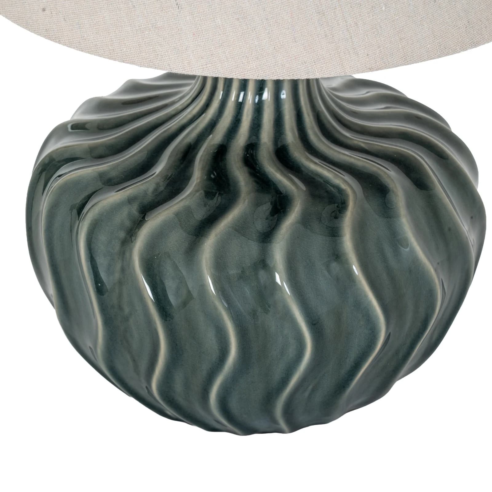 Veyla Ceramic Table Lamp With Linen Shade - Table lamps, photo 4 of 4