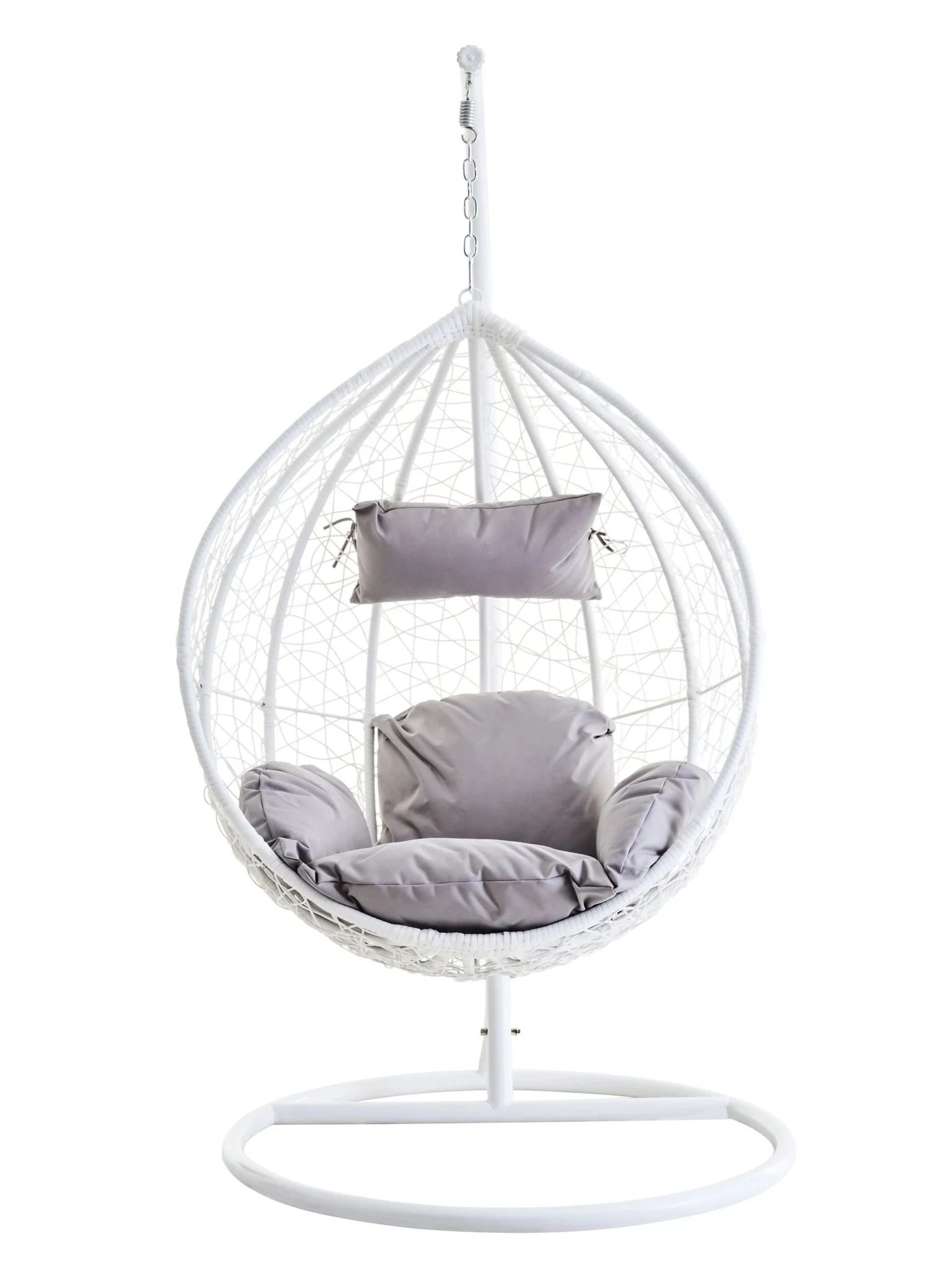 Goa White Rattan Effect Hanging Chair - Seating, photo 4 of 8