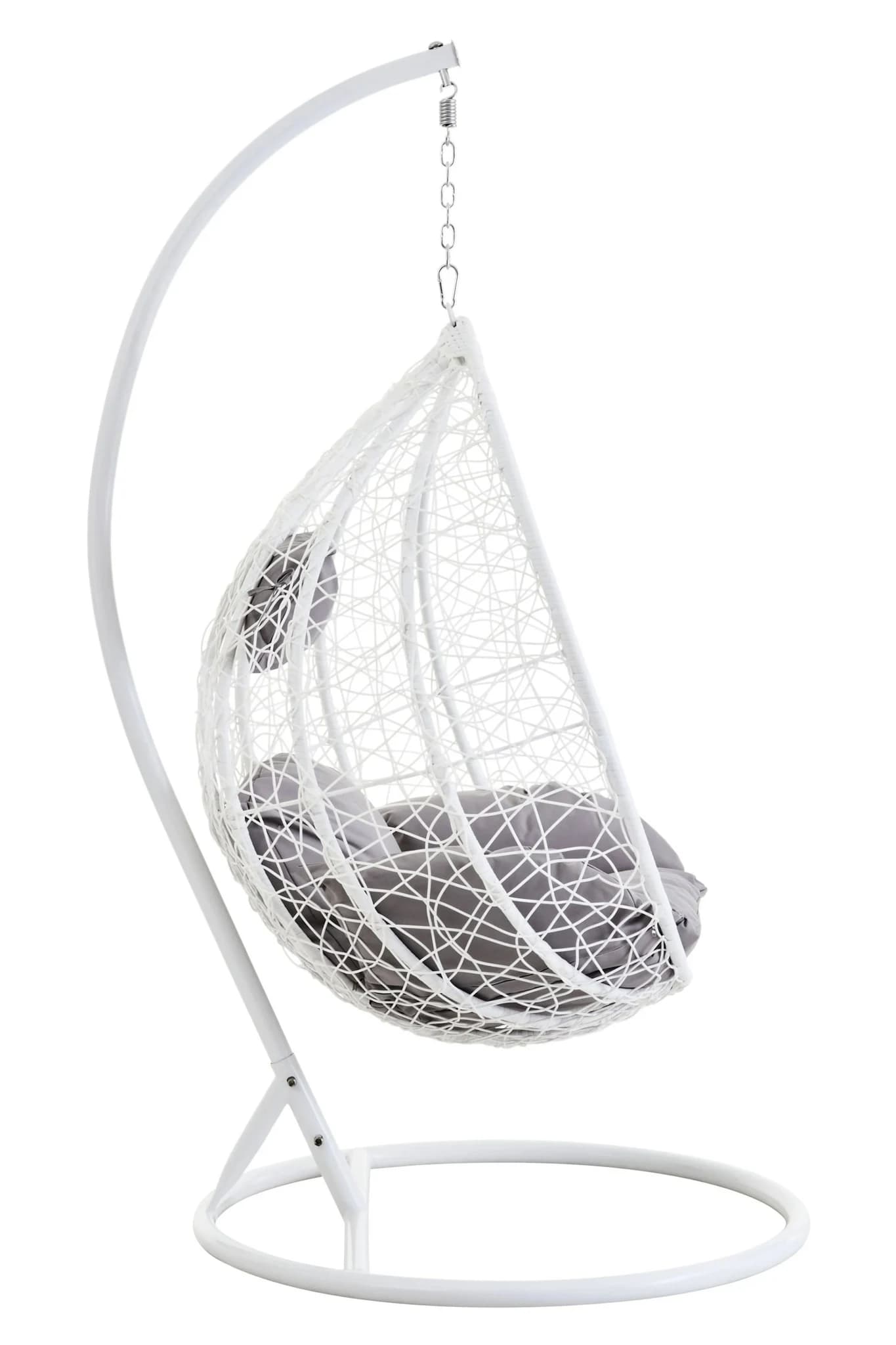Goa White Rattan Effect Hanging Chair - Seating, photo 3 of 8