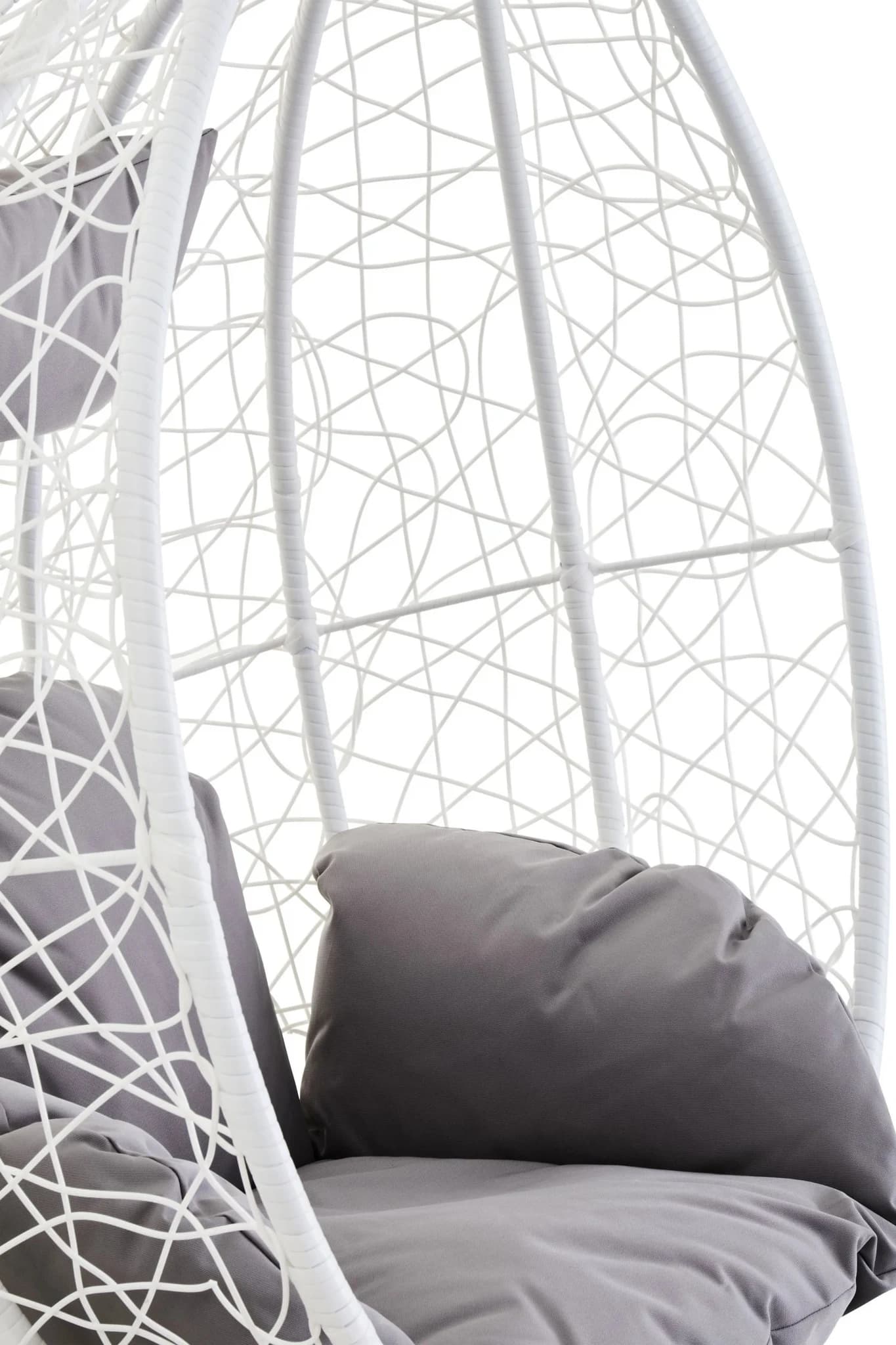 Goa White Rattan Effect Hanging Chair - Seating, photo 8 of 8