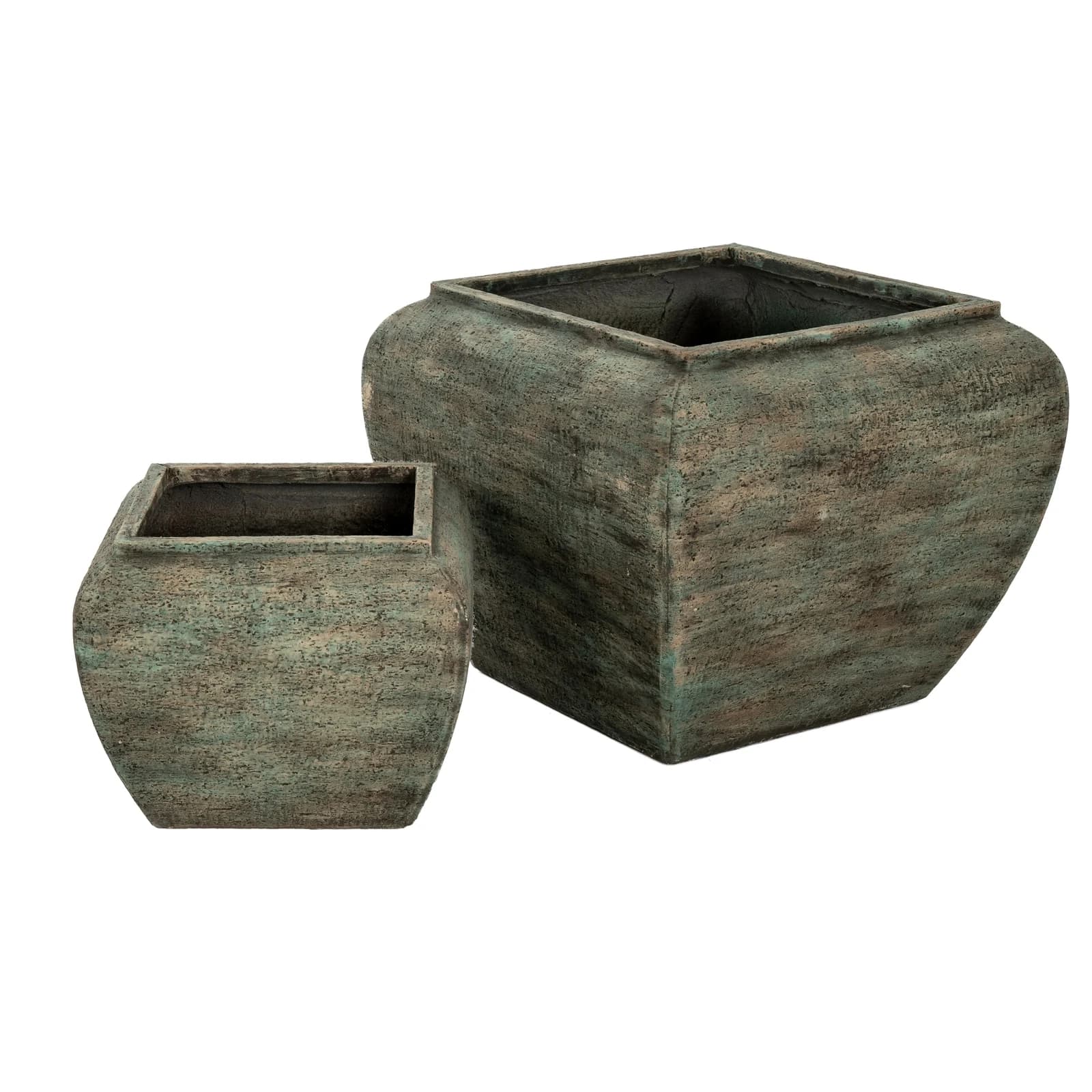 Verdan Square Drum Set Of 2 Planters - Planters & pots, photo 2 of 6