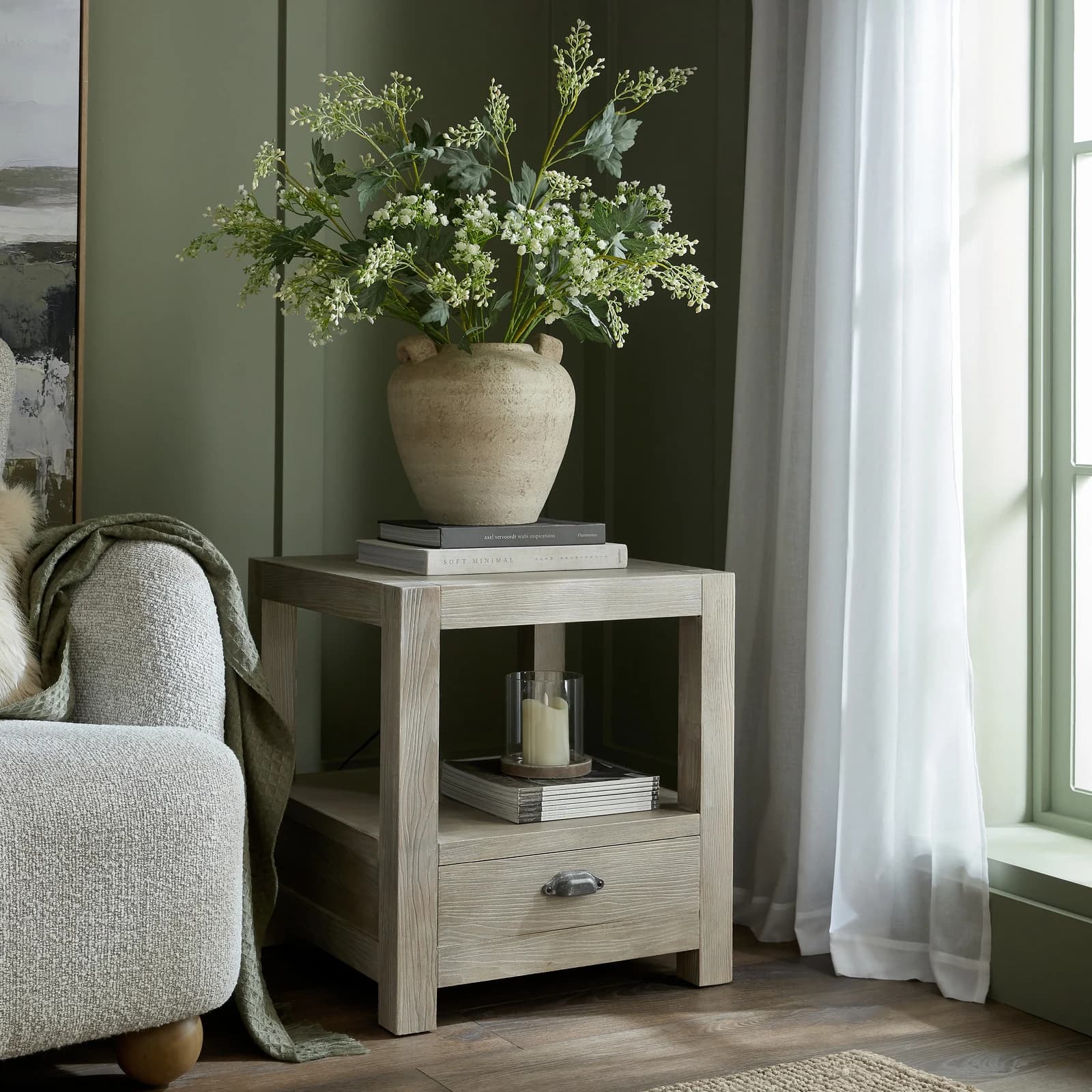 Haldon Collection 1 Drawer Side Table With Shelf - Side tables, photo 3 of 6