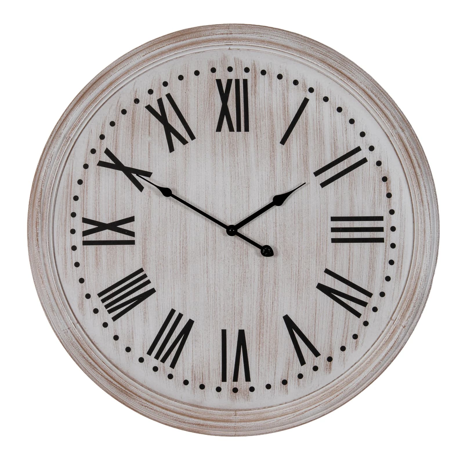White Wash Clock With Black Numerals - Clocks, photo 2 of 2