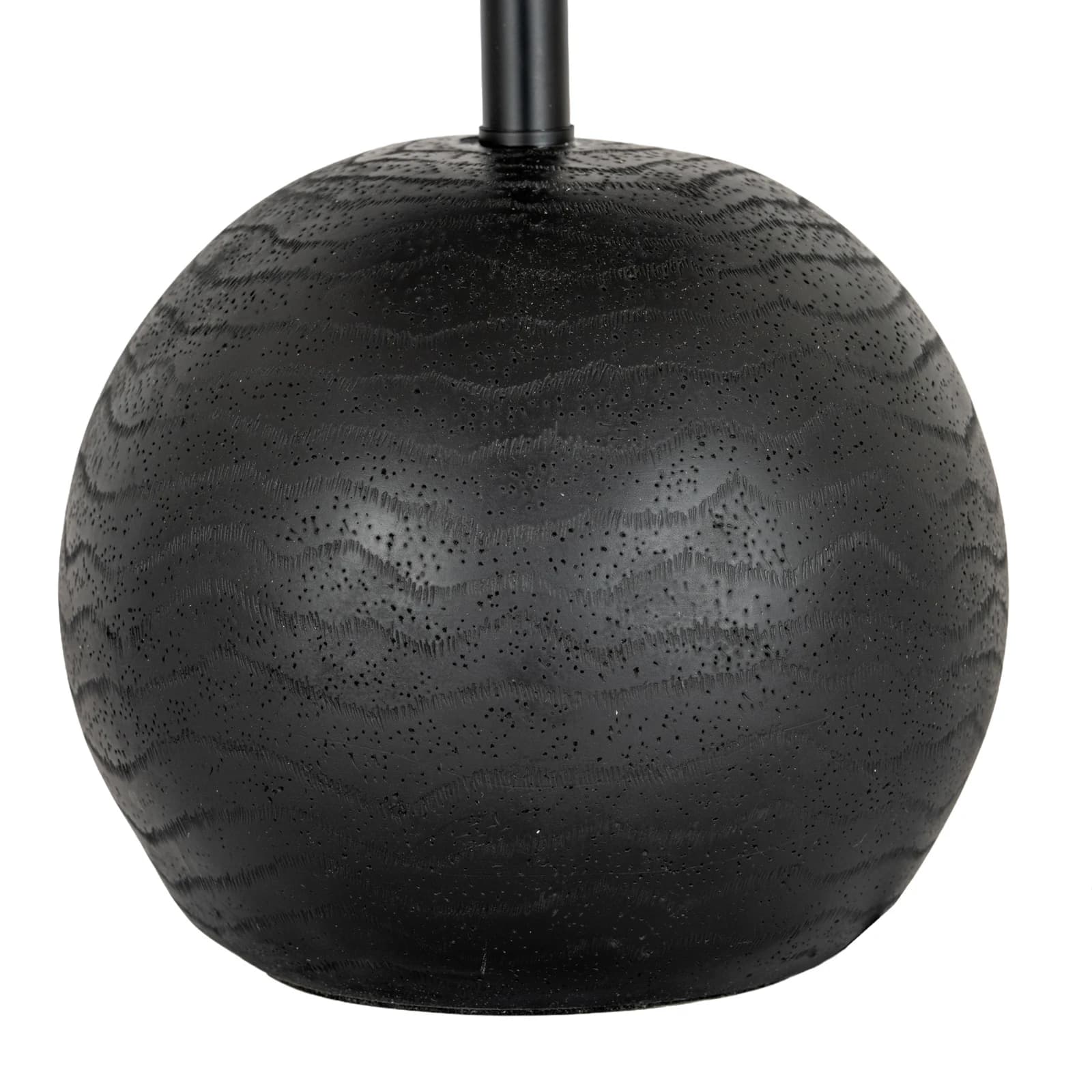 Black Cannon Table Lamp With Hessian Shade - Table lamps, photo 3 of 5