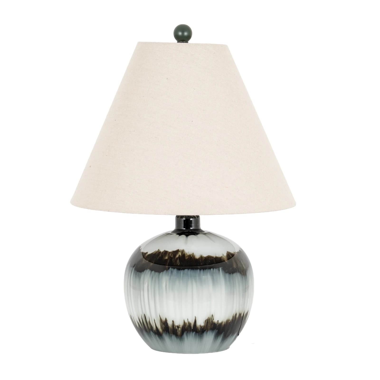 Midnight Shadows Squat Table Lamp With Linen Shade - Table lamps, photo 2 of 6