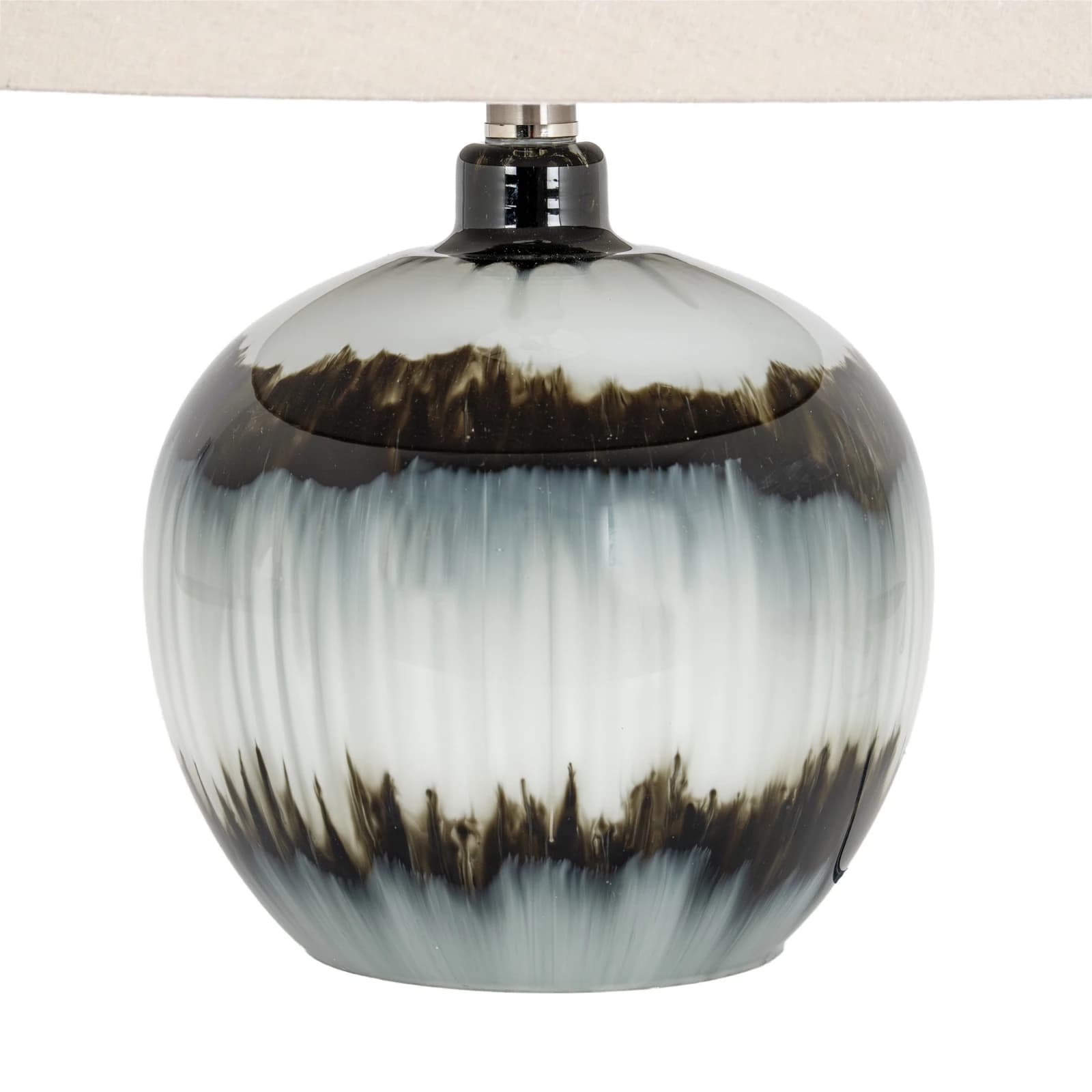 Midnight Shadows Squat Table Lamp With Linen Shade - Table lamps, photo 5 of 6