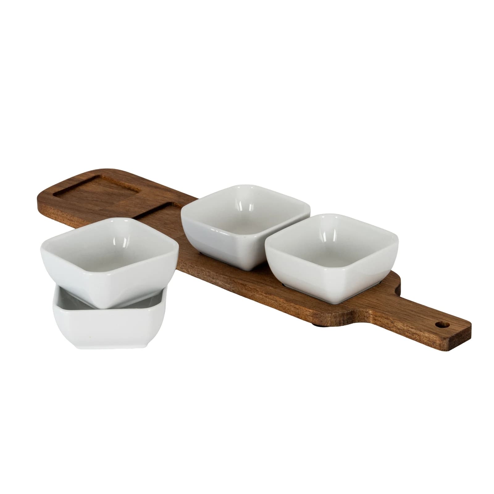 Acacia Serving Board including Four Ceramic Serving Bowls - Trays & baskets, photo 4 of 6