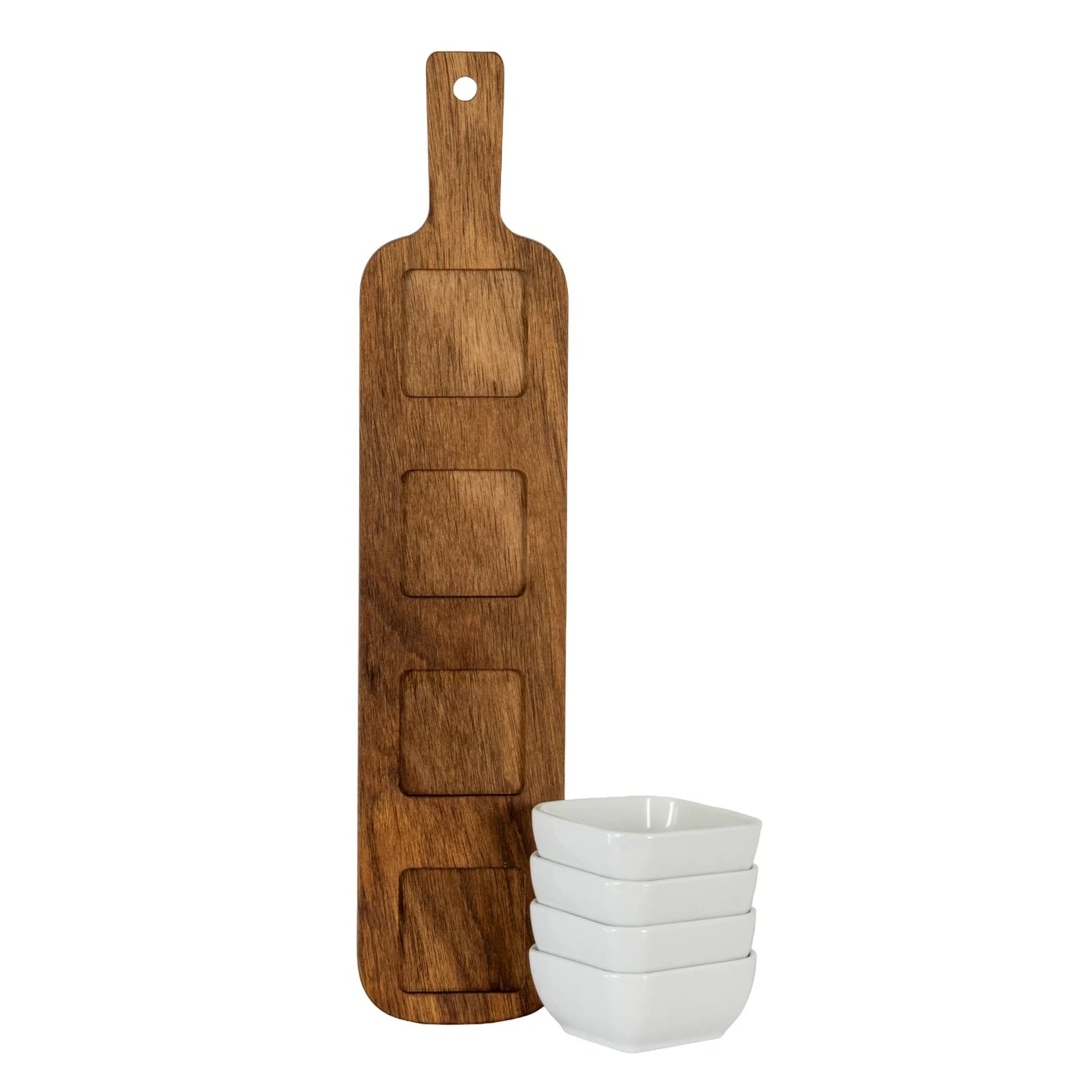 Acacia Serving Board including Four Ceramic Serving Bowls - Trays & baskets, photo 5 of 6