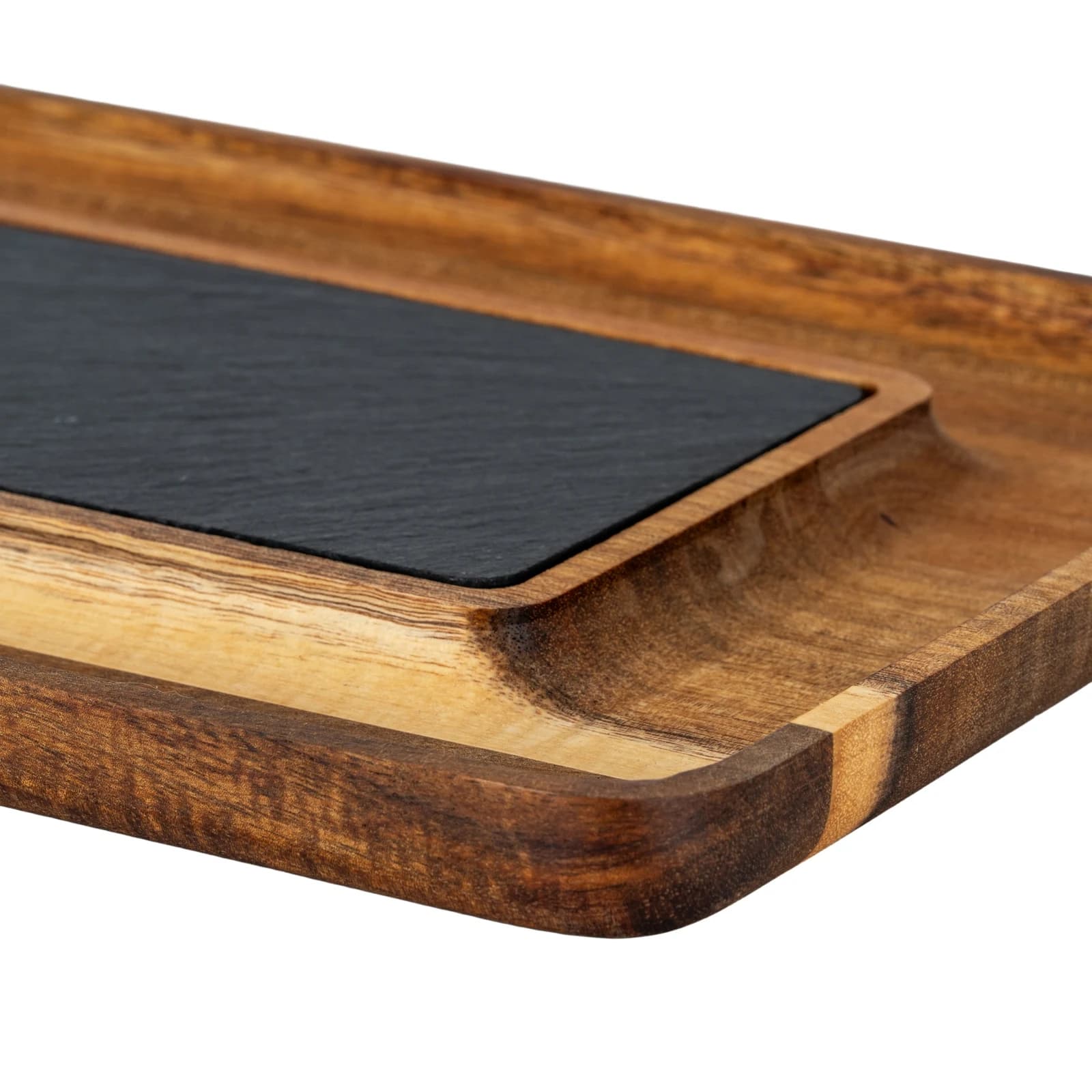 Acacia Serving Tray with Slate - Trays & baskets, photo 5 of 6