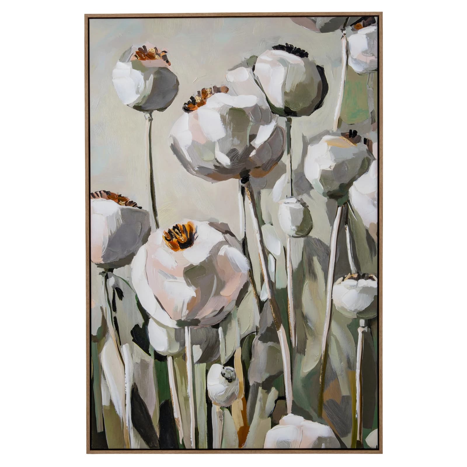 Poppy Heads Hand Painted Canvas in Frame - Wall art & frames, photo 3 of 6
