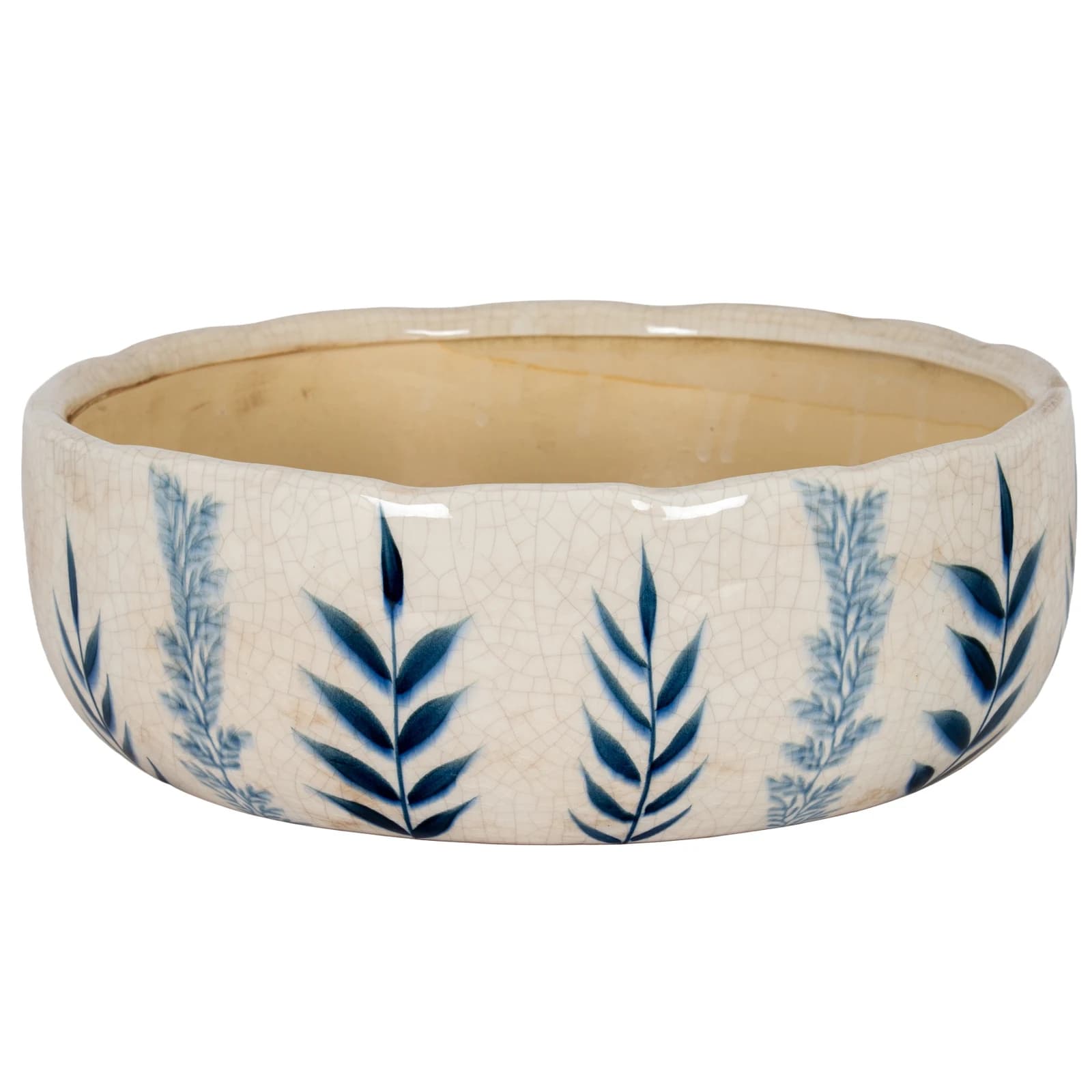 Large Blue Flora Bowl Pot - Console tables, photo 2 of 5