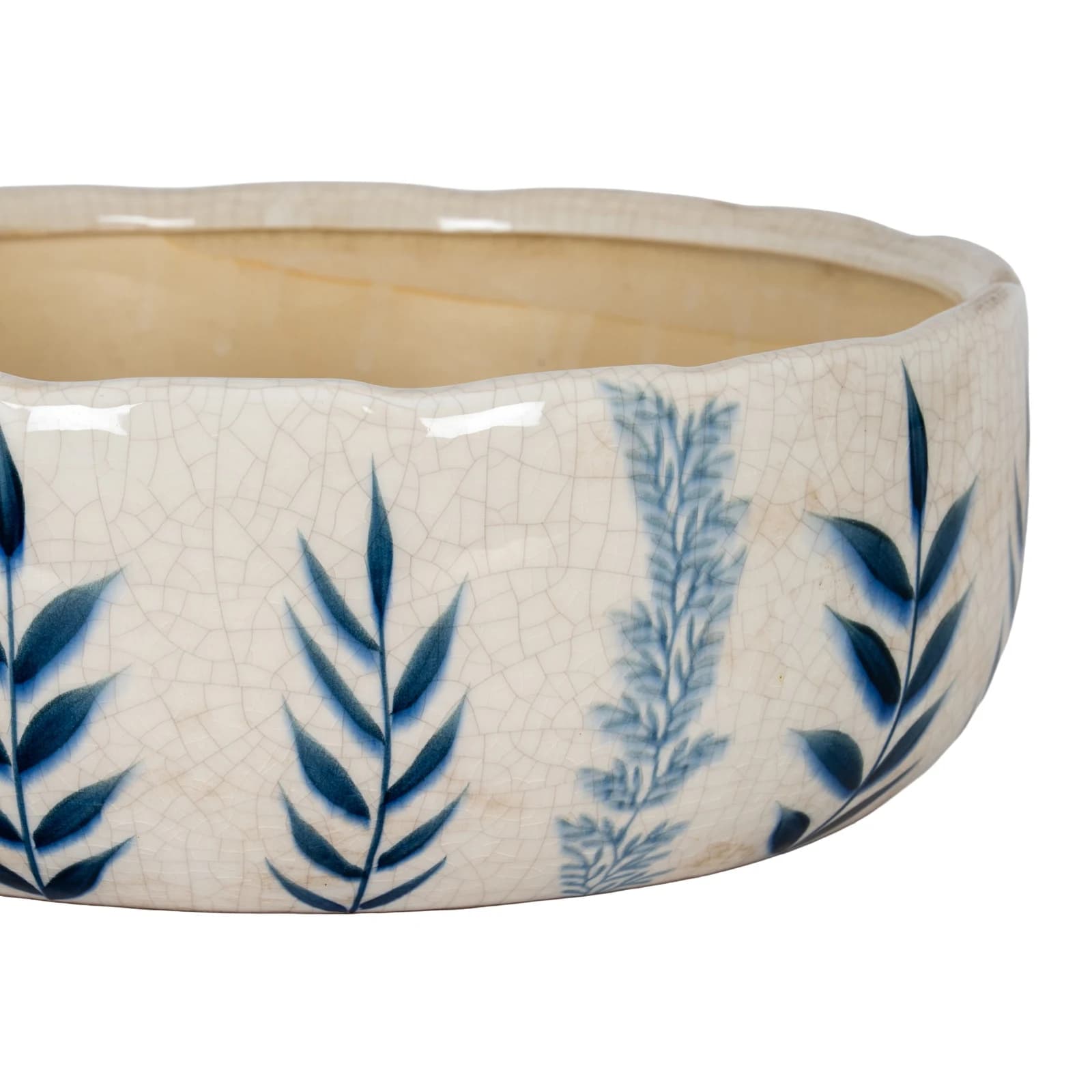 Large Blue Flora Bowl Pot - Console tables, photo 3 of 5