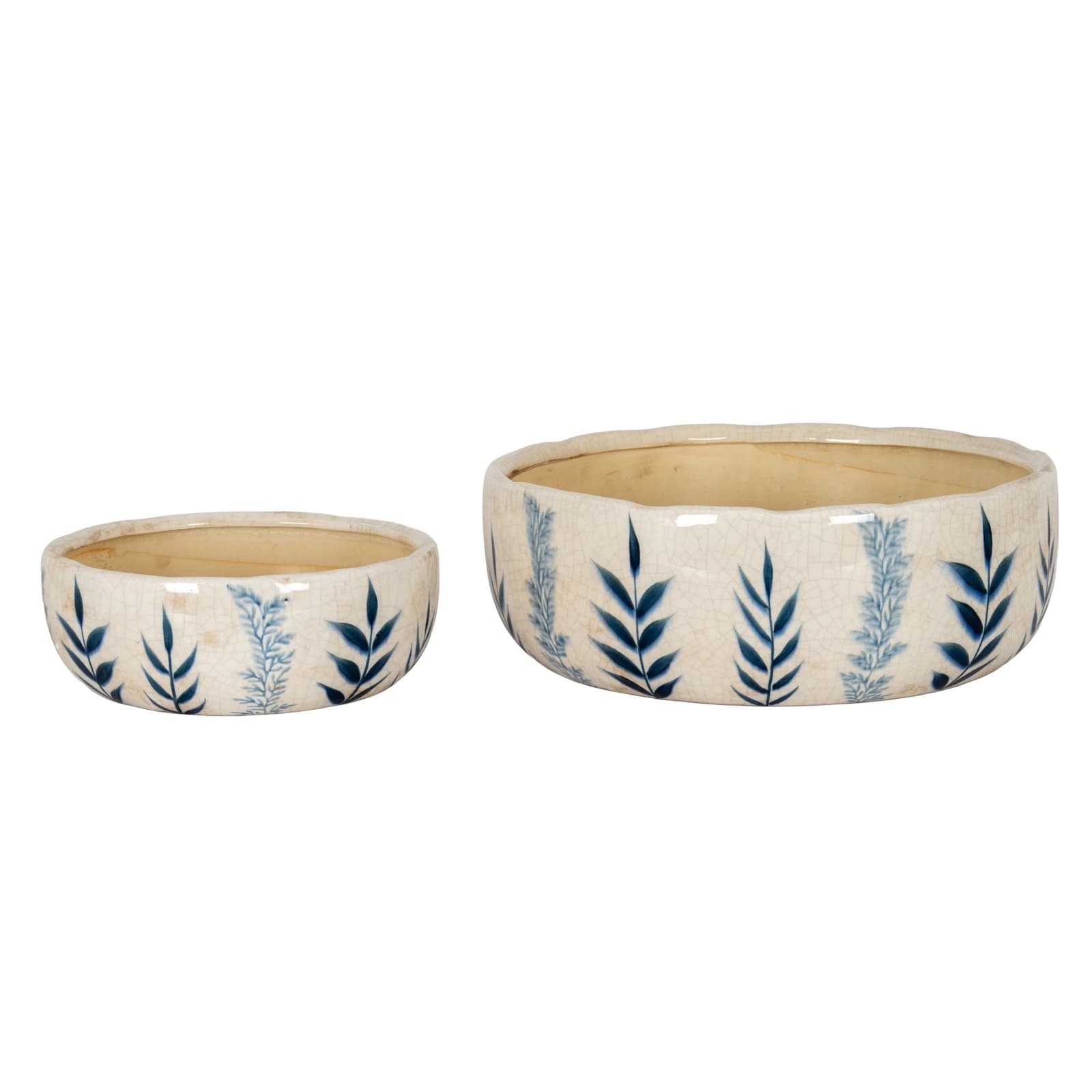 Large Blue Flora Bowl Pot - Console tables, photo 4 of 5