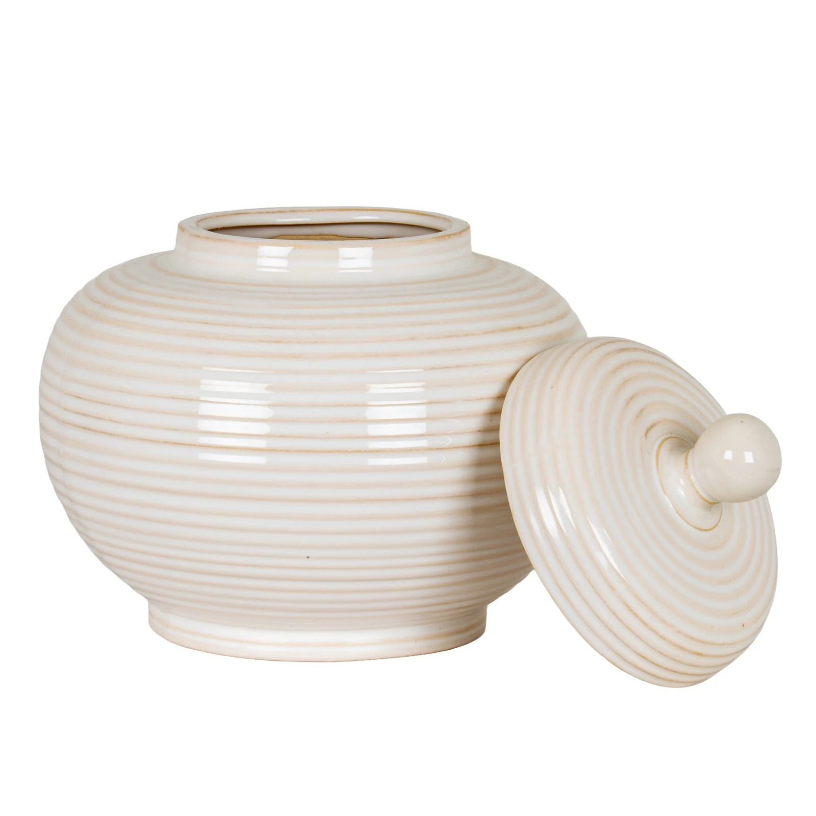 Neva Large Lidded Ceramic Jar - Console tables, photo 2 of 4