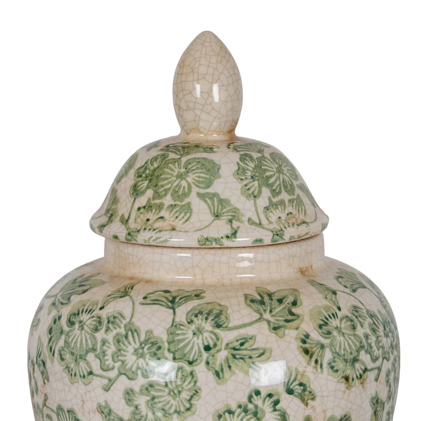 Green Clover Ceramic Ginger Jar - Vases, photo 2 of 4