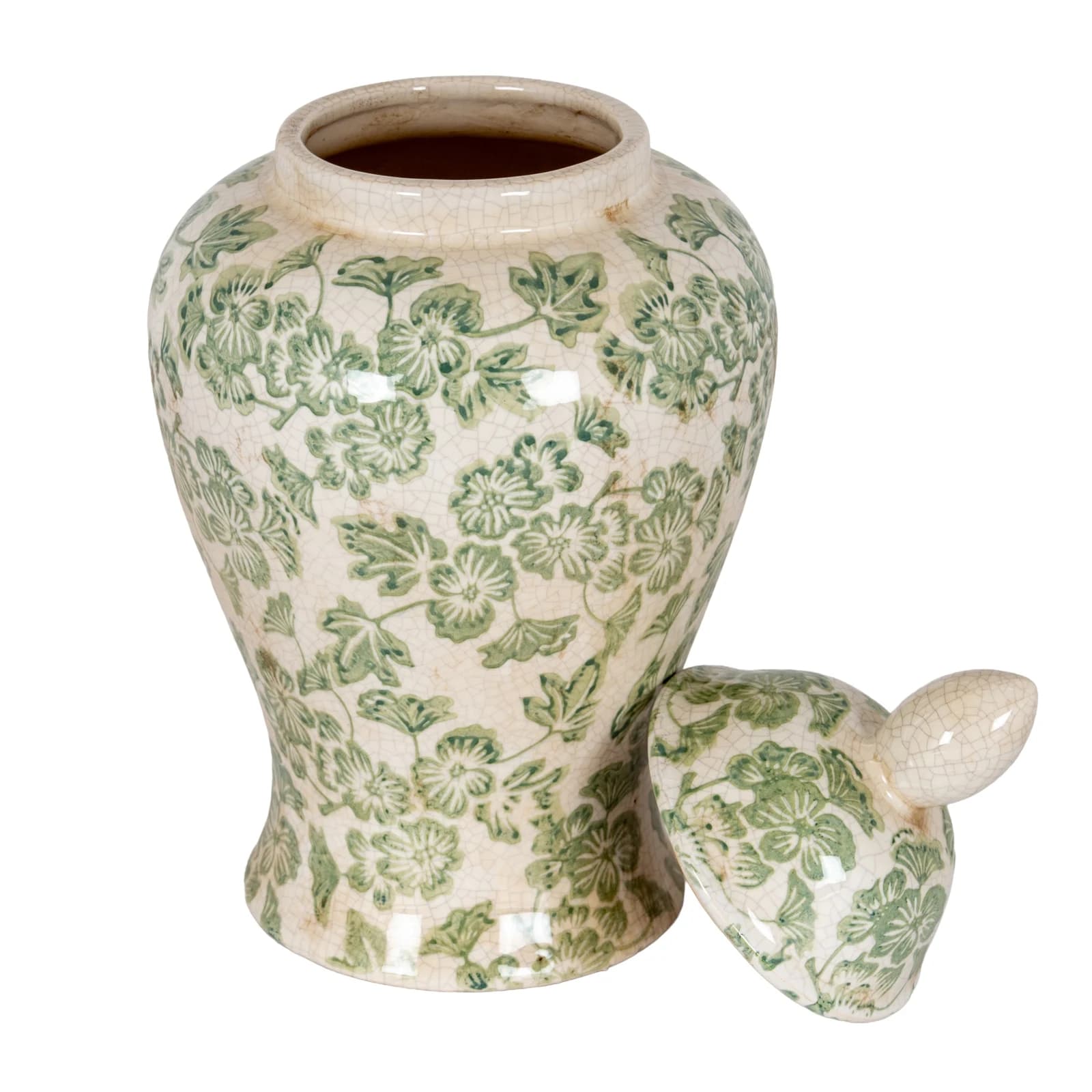 Green Clover Ceramic Ginger Jar - Vases, photo 3 of 4