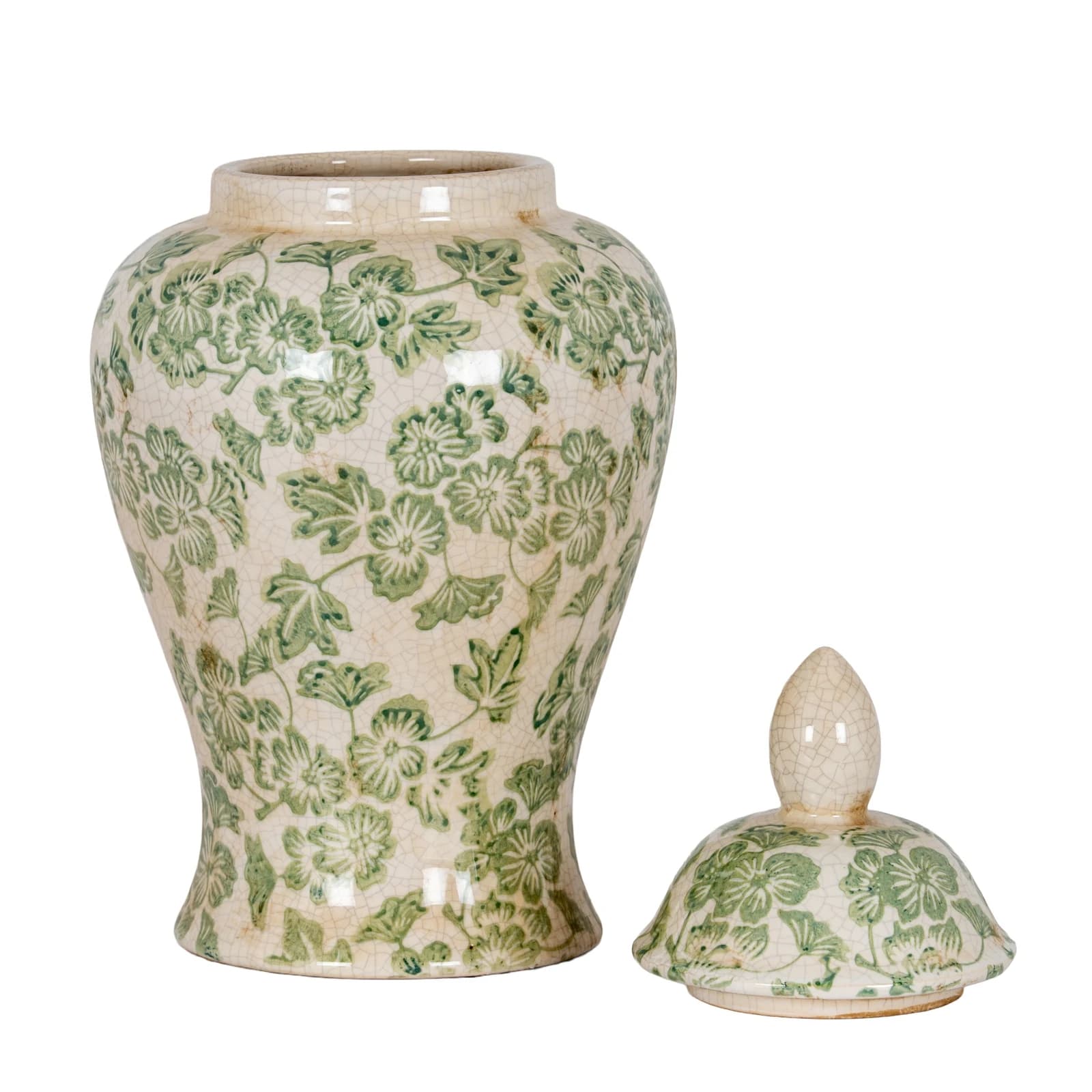 Green Clover Ceramic Ginger Jar - Vases, photo 4 of 4