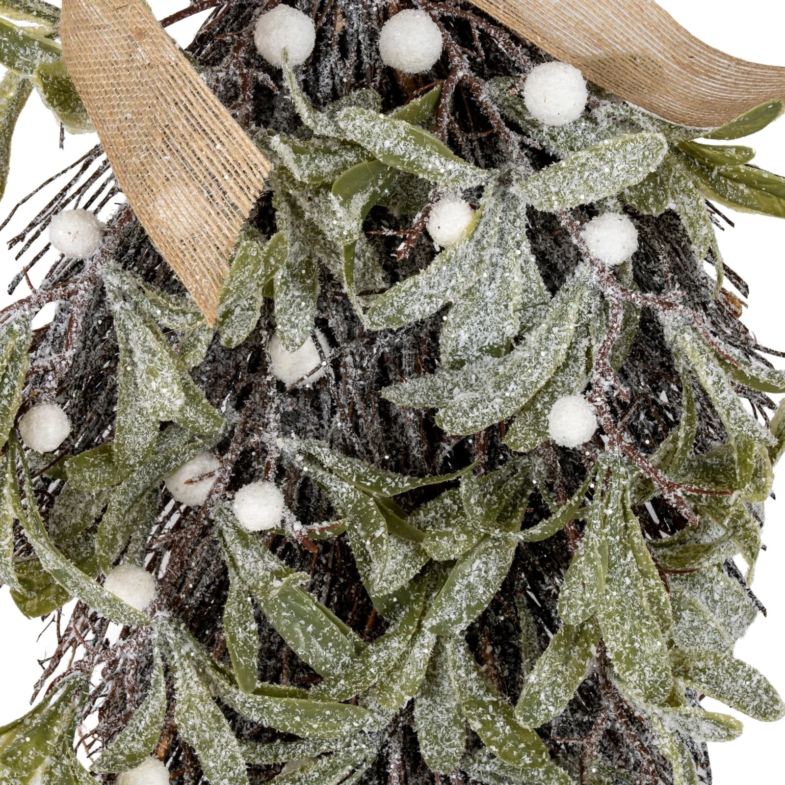 Frosted Mistletoe And Pine Swag With Ribbon - Artificial plants & flowers, photo 2 of 2