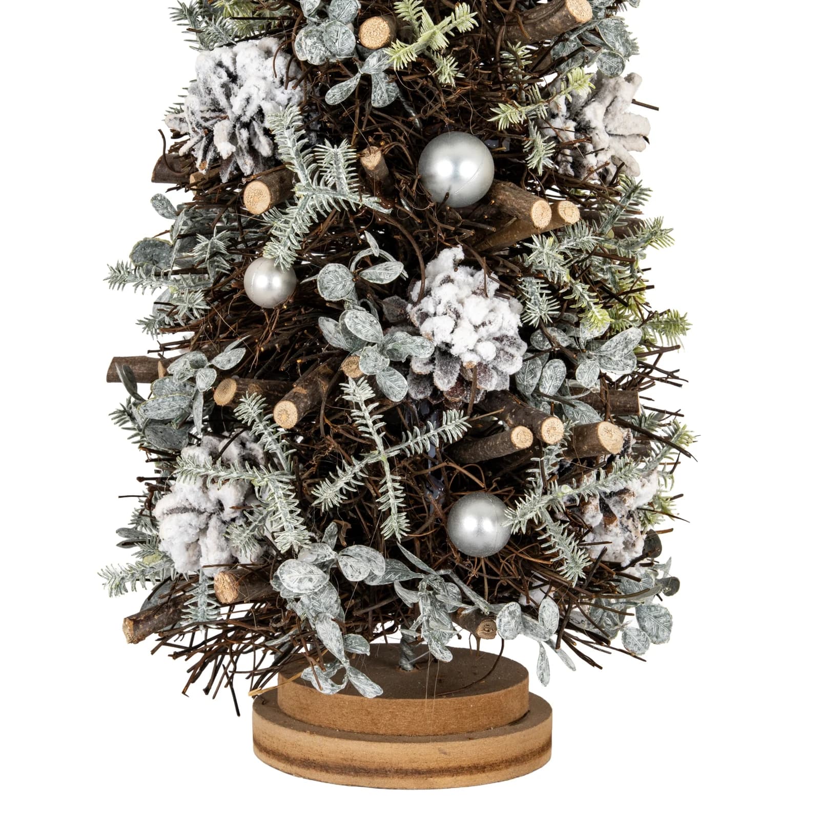 Large Frosted Forest Tree With Pinecones And Pearls - Artificial plants & flowers, photo 2 of 3