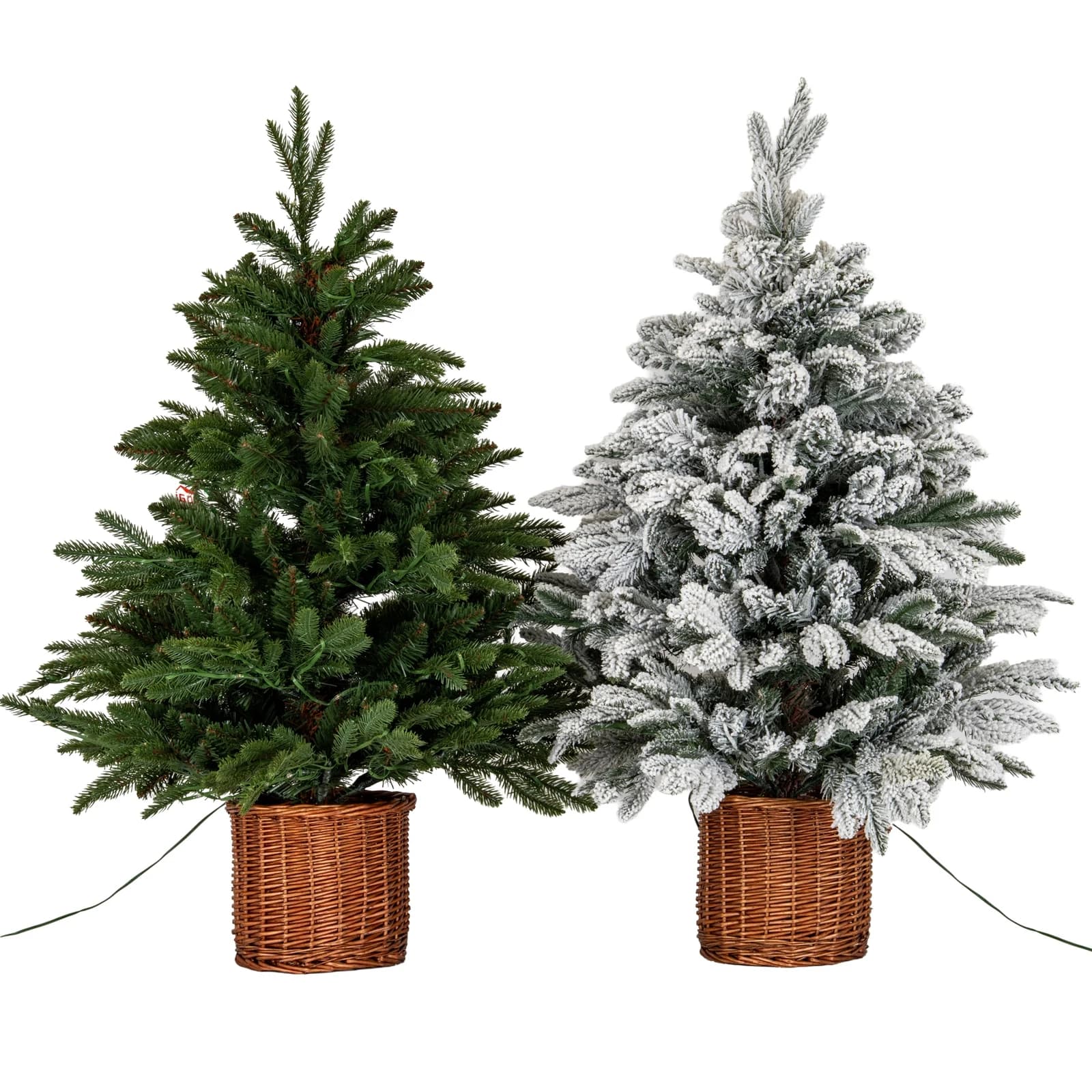 Snowy Norway Fir Pre-Lit Led 300L Fir Tree In Rattan Pot - Artificial plants & flowers, photo 5 of 5