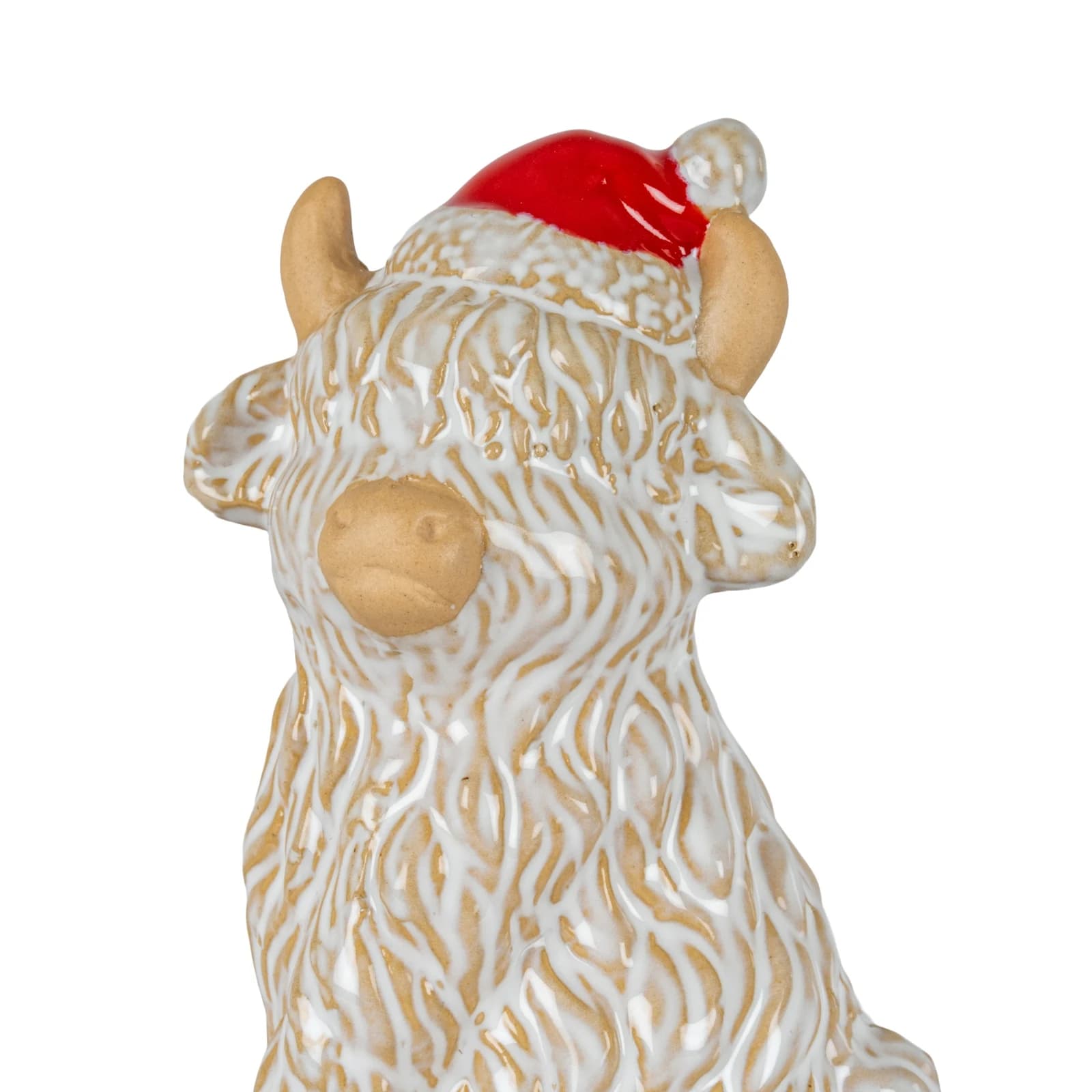 Merry Moo Ceramic Cow Ornament Gazing Left - Sculptures & ornaments, photo 2 of 3