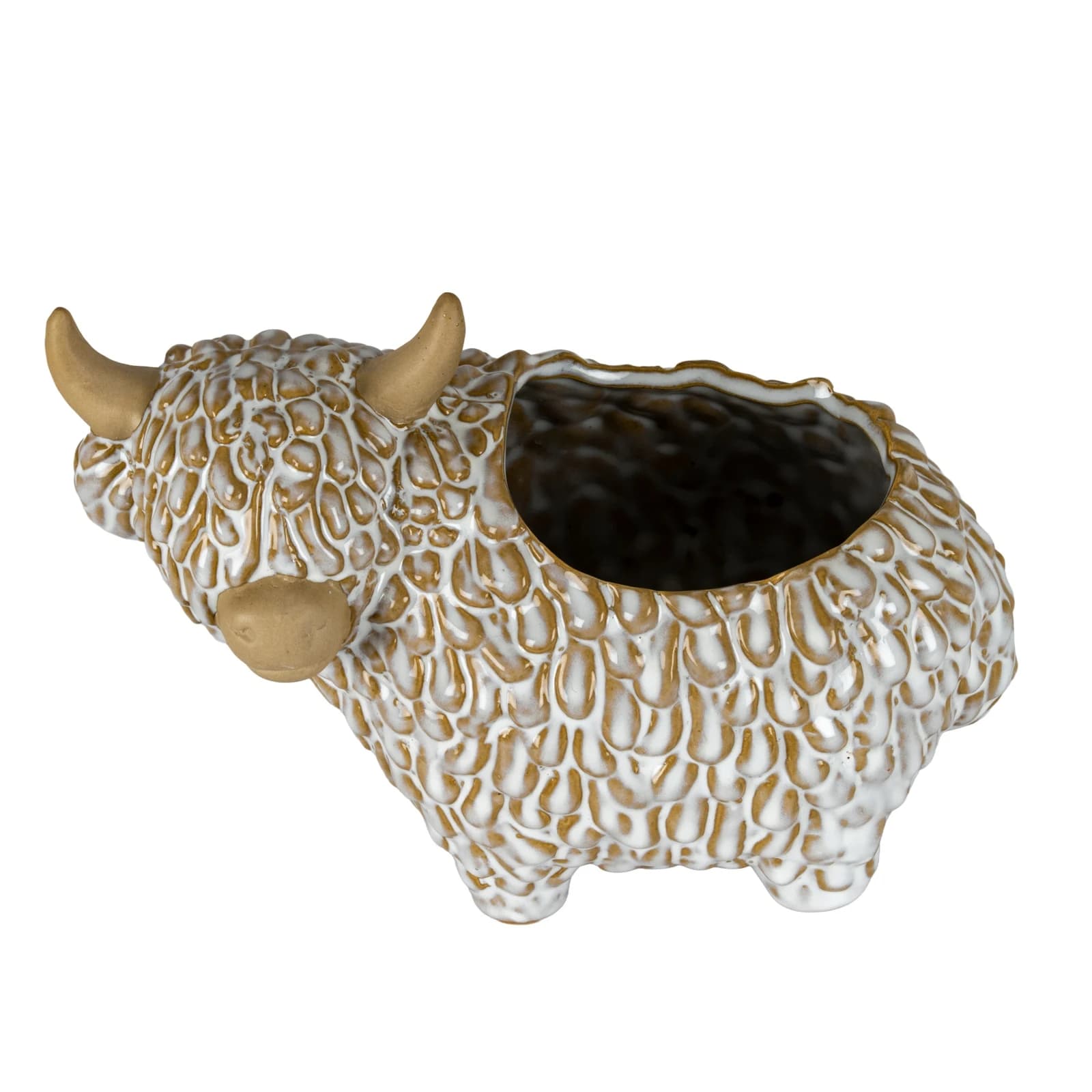 Alora Ceramic Highland Cow Planter Gazing Left - Planters & pots, photo 2 of 4