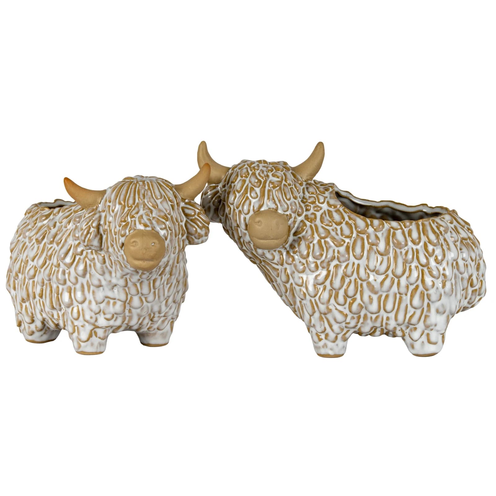 Alora Ceramic Highland Cow Planter Gazing Left - Planters & pots, photo 4 of 4