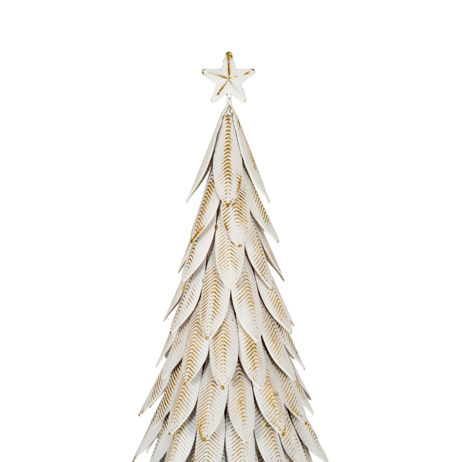 Large White Metal Christmas Tree on Wooden Stand - Decorative, photo 2 of 3