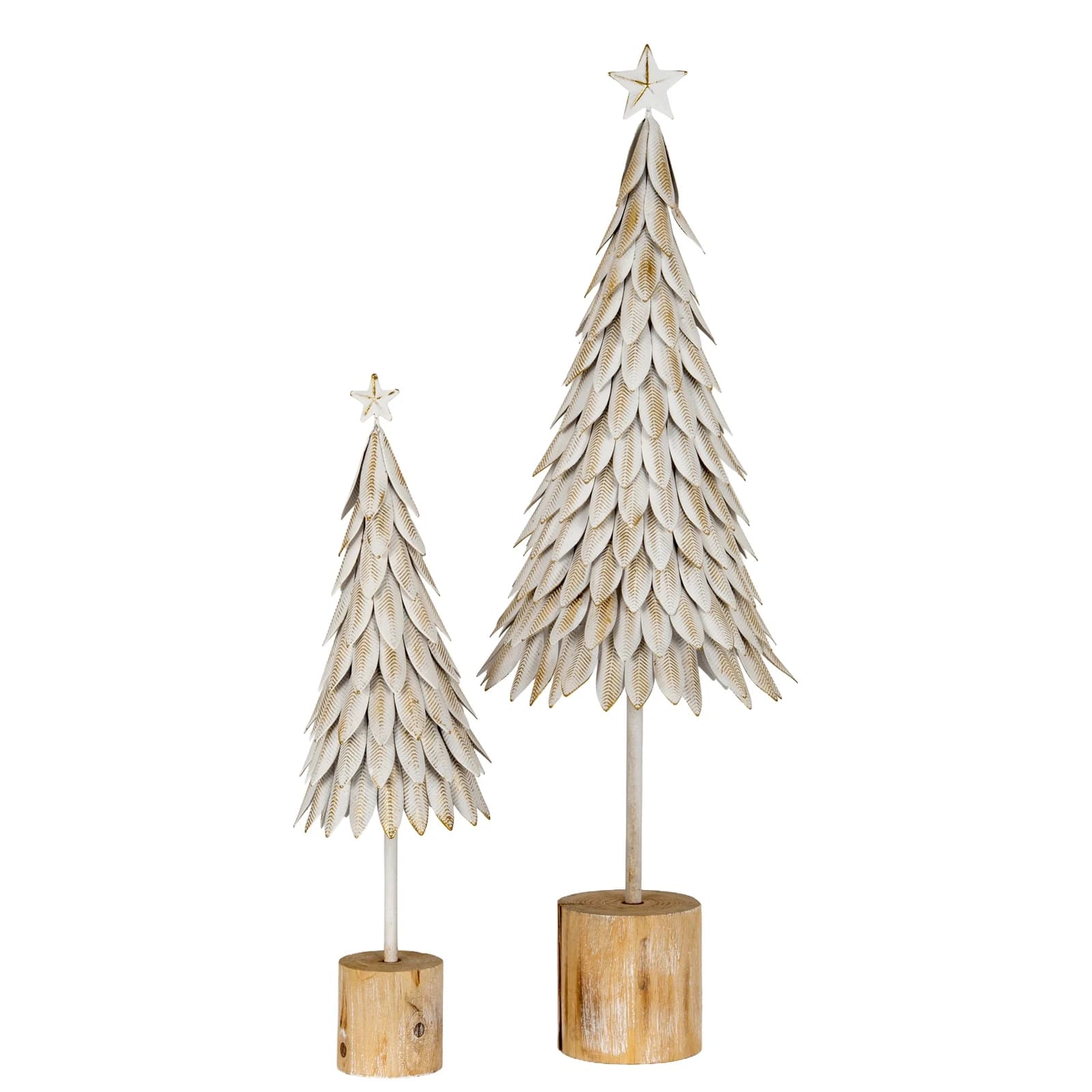 Large White Metal Christmas Tree on Wooden Stand - Decorative, photo 3 of 3