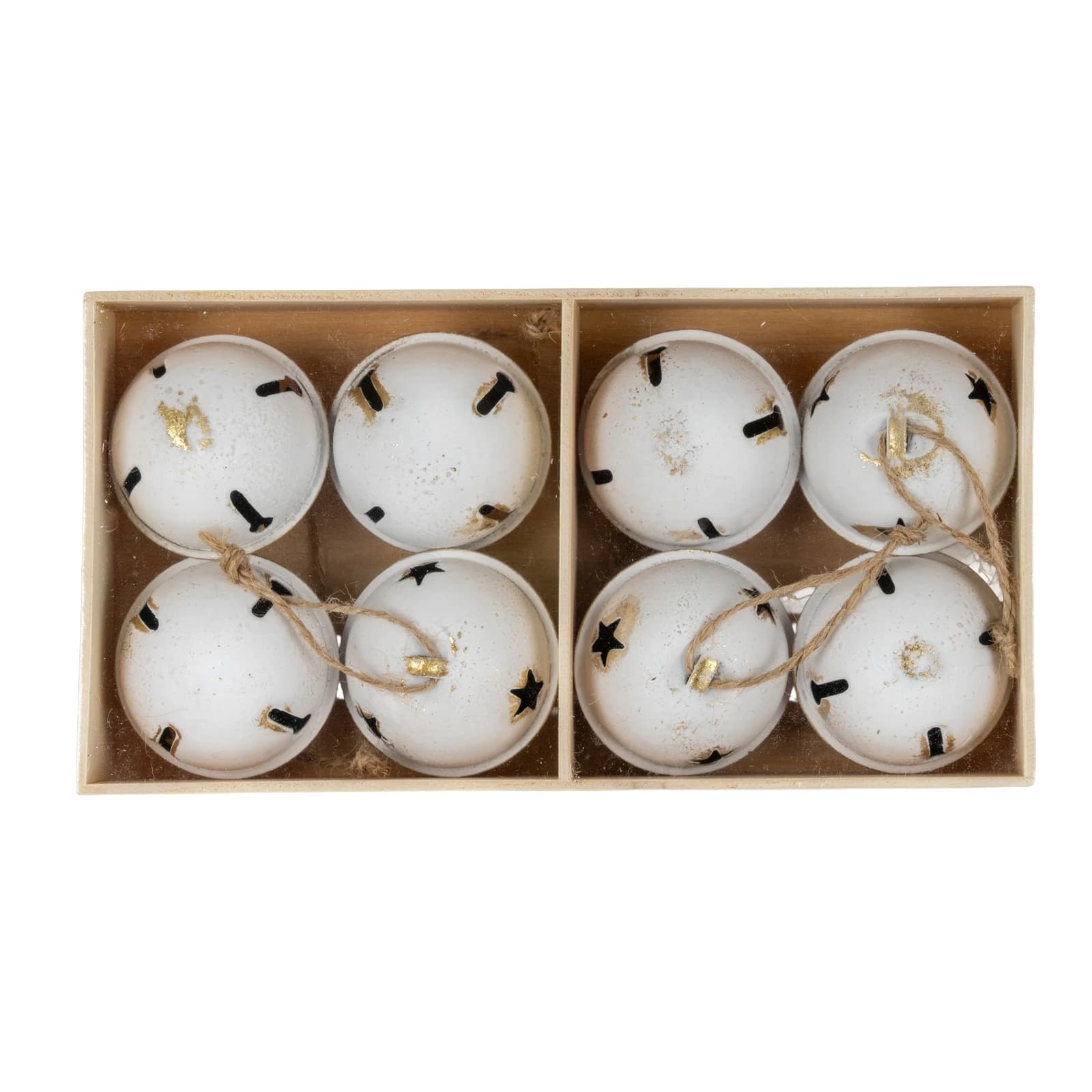 Eight Large Metal Nordic Bells in Wooden Box - Decorative, photo 3 of 3
