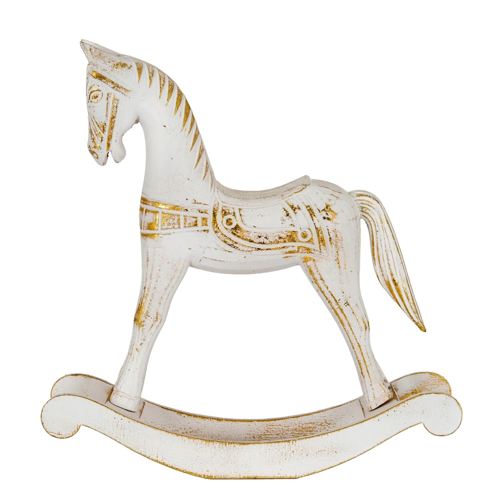 Large Whitewashed Wooden Rocking Horse - Decorative, photo 2 of 4