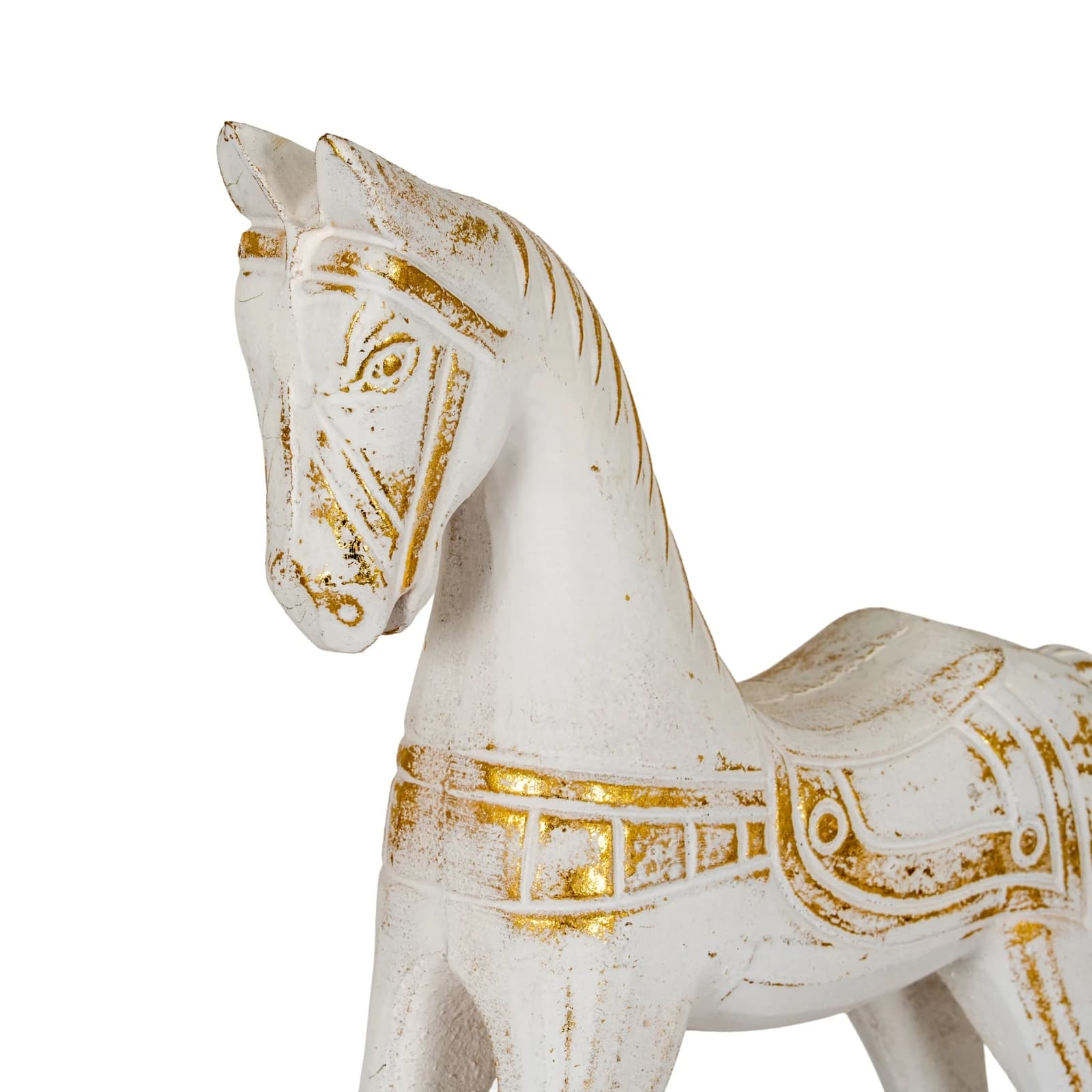 Large Whitewashed Wooden Rocking Horse - Decorative, photo 3 of 4