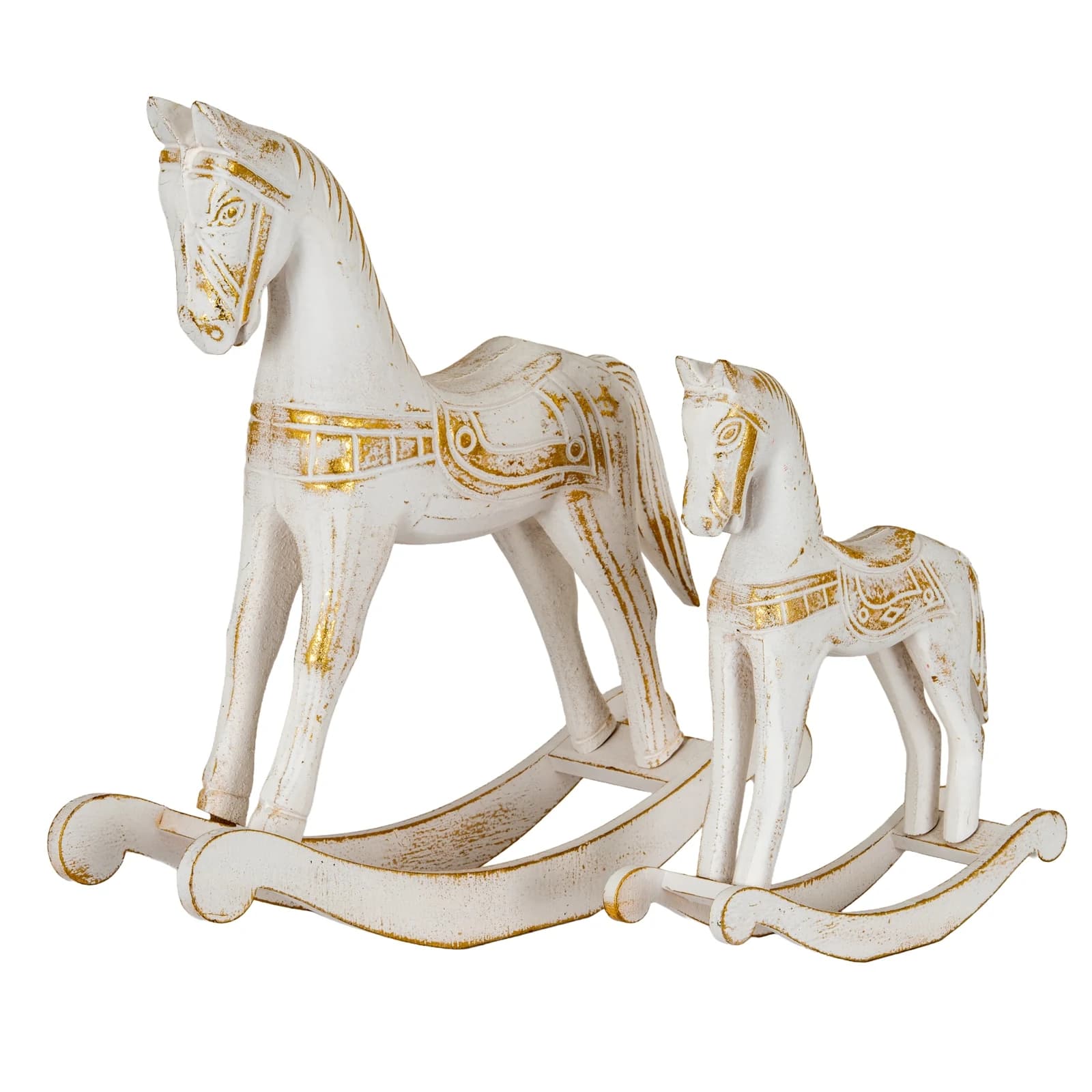 Large Whitewashed Wooden Rocking Horse - Decorative, photo 4 of 4
